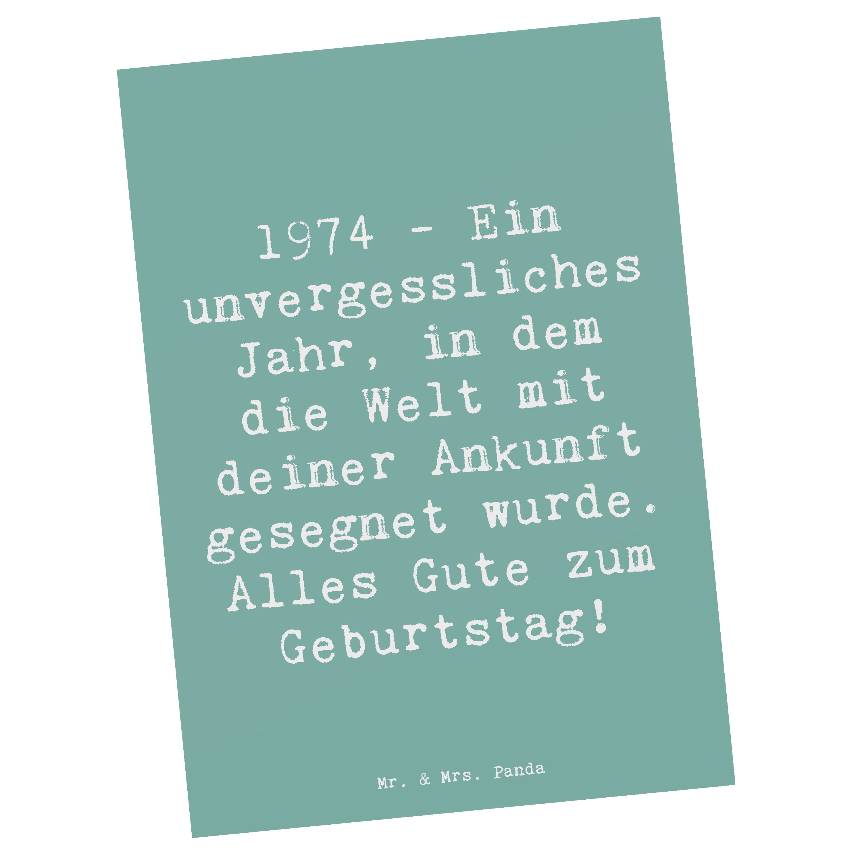 Postkarte Spruch 1974 Geburtstag - Meeresbrise - Geschenk, gesegnet mit deiner