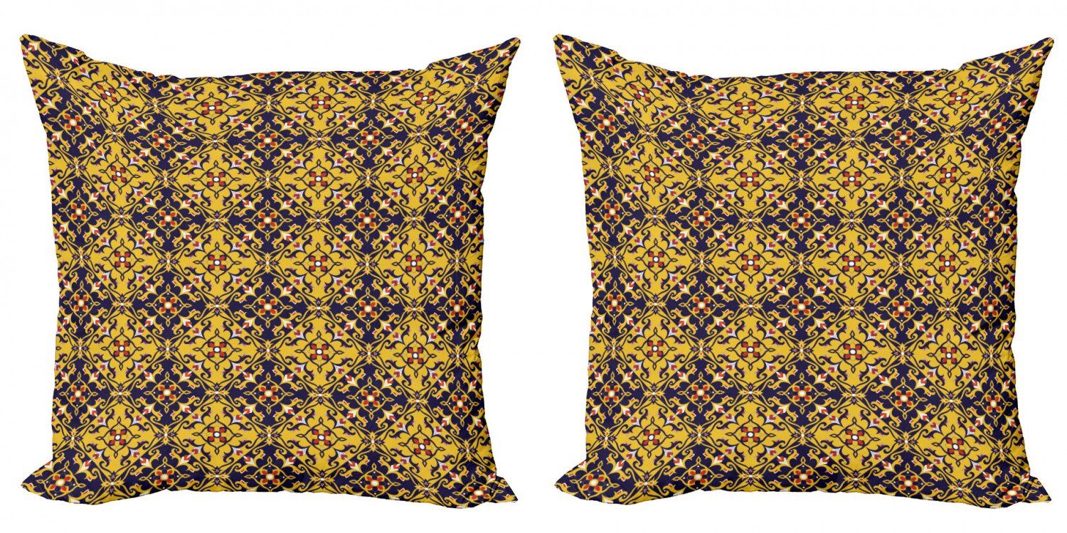 Kissenbezüge Modern Accent Doppelseitiger Digitaldruck, Abakuhaus (2 Stück), Mosaik Oriental Flower Fliesen Motiv