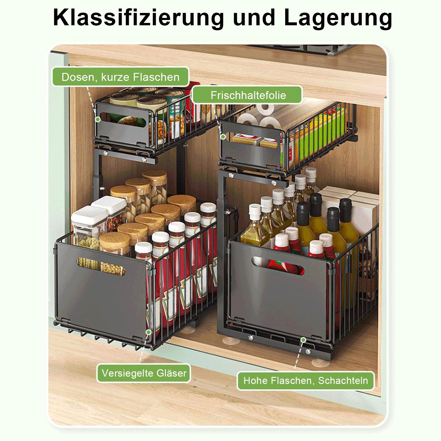 OKWISH Küchenorganizer-Set Unterschrank Organizer Unter Waschbecken Organiz günstig online kaufen