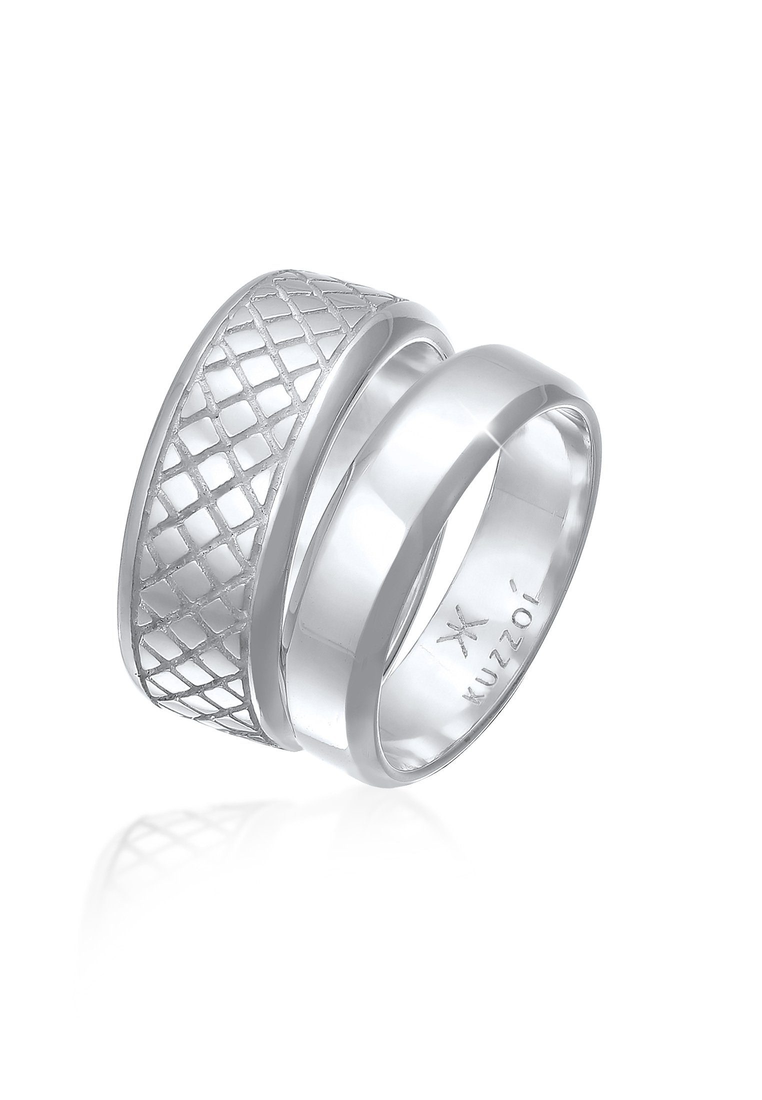 Silberring Herren Bandring Basic 2er Set 925 Silber