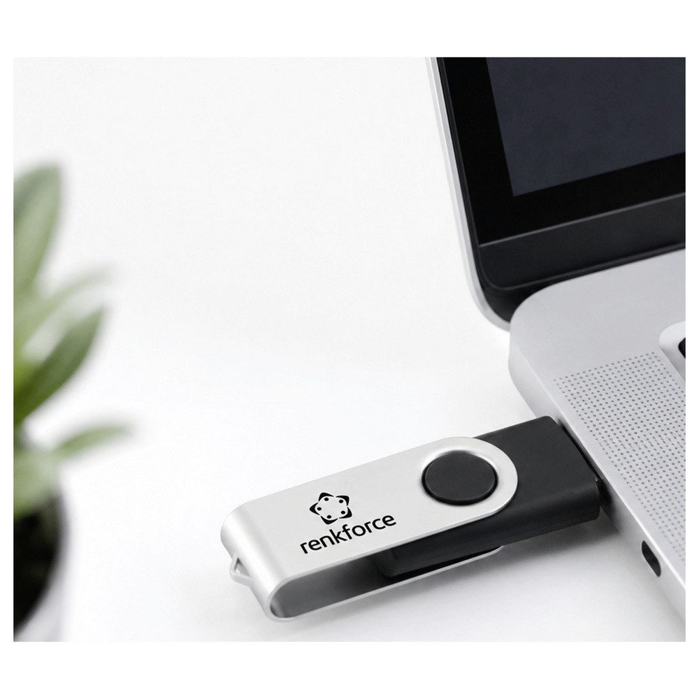 Renkforce Renkforce RF-USBS-190 2GB USB 2.0 Stick USB-Stick 2 GB Schwarz-Silber USB-Stick