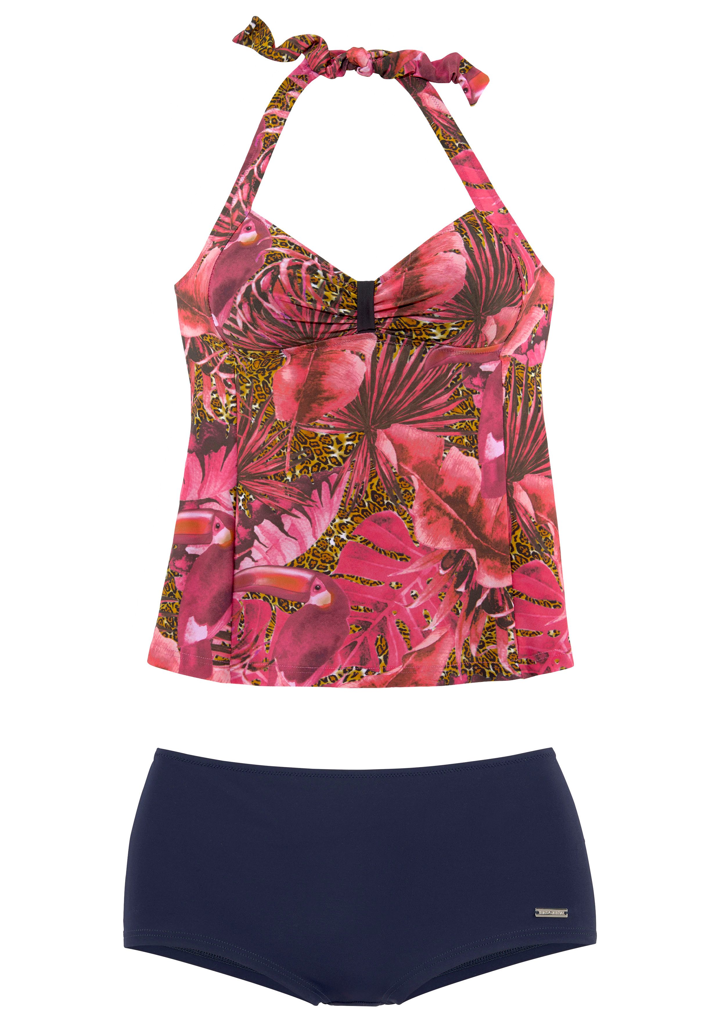 Tankini pink-bedruckt mit Hotpants LASCANA