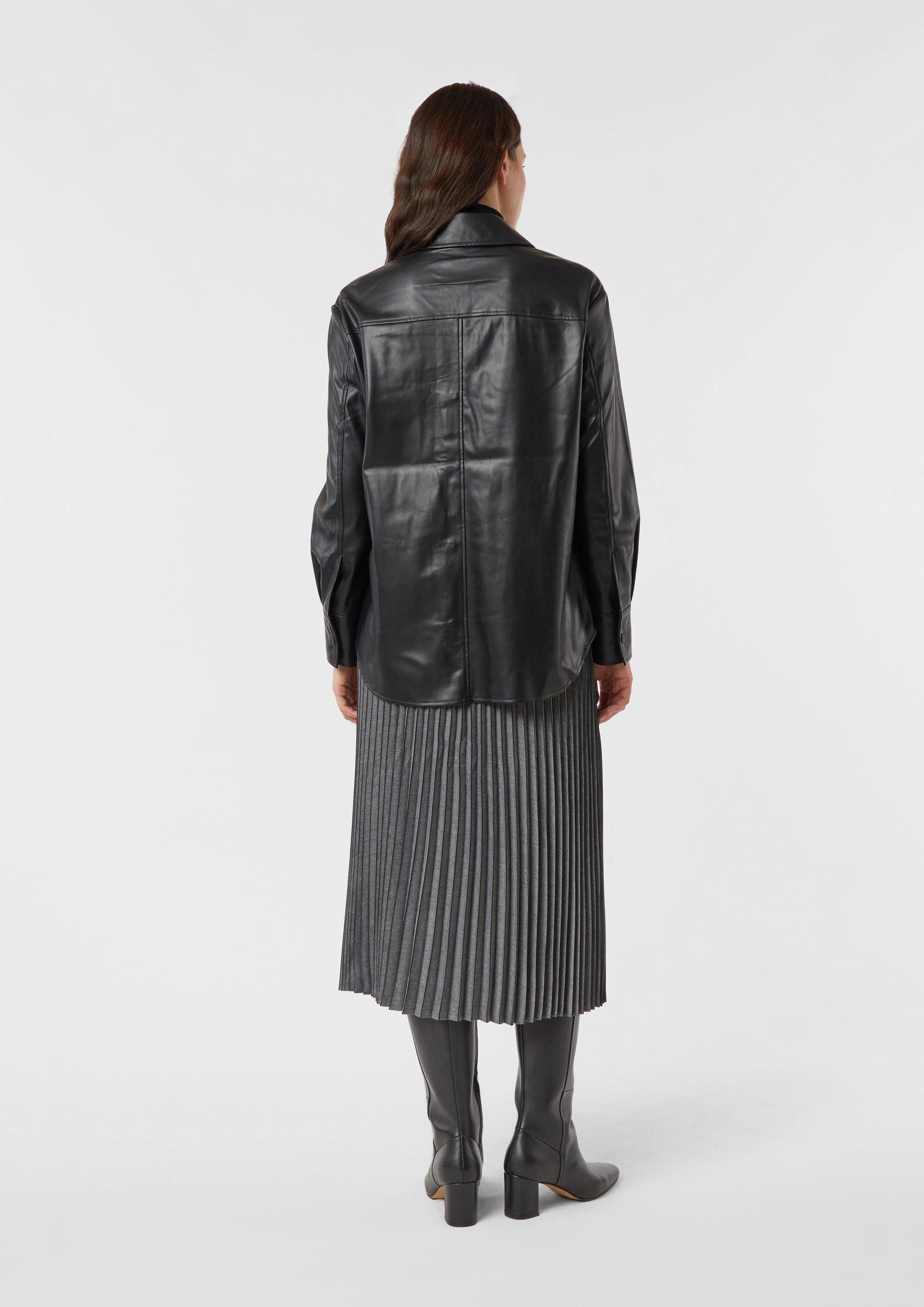 comma Funktionsjacke Indoor-Jacke Overshirt aus Kunstleder