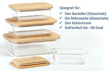 Hanseküche Vorratsglas Hanseküche Glas Frischhaltedosen 4er Set mit 4 Befestigungsbändern, (1-tlg)