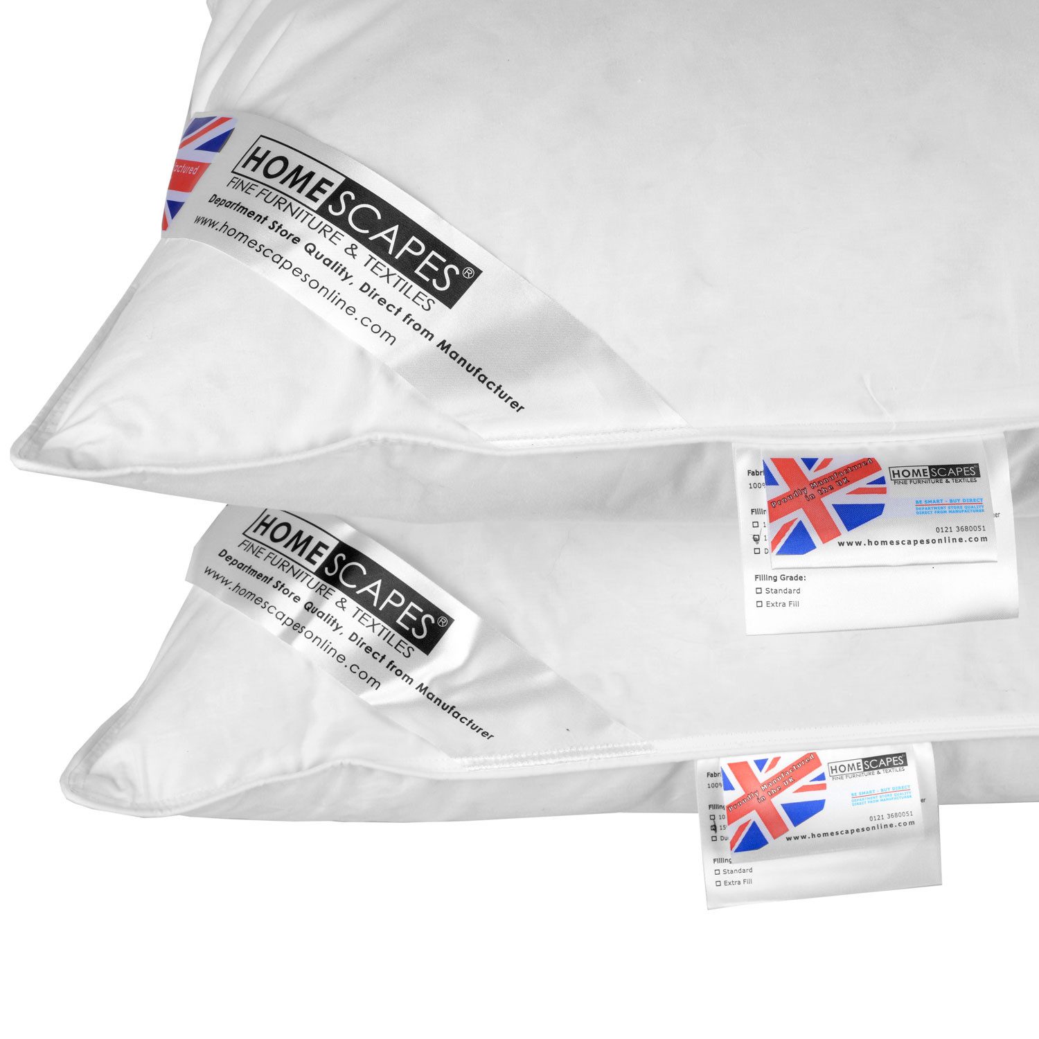 Homescapes Federkissen 2 Kopfkissen 48 x 74 cm im Set, Feder- und Daunenkis günstig online kaufen