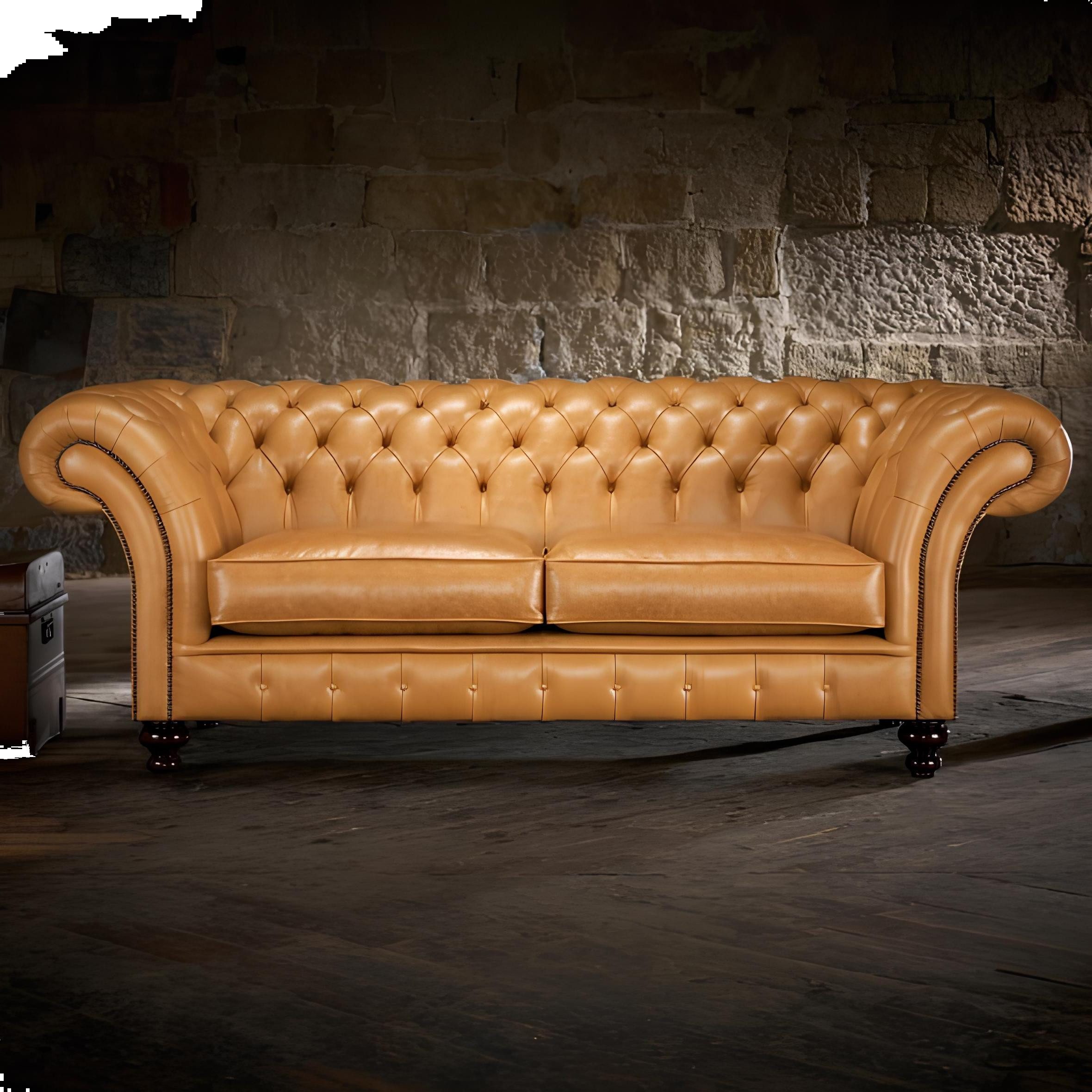 Xlmoebel Chesterfield-Sofa Chesterfield Winchester Sofa aus Textil und Leder, elegant und bequem, Hergestellt in Europa