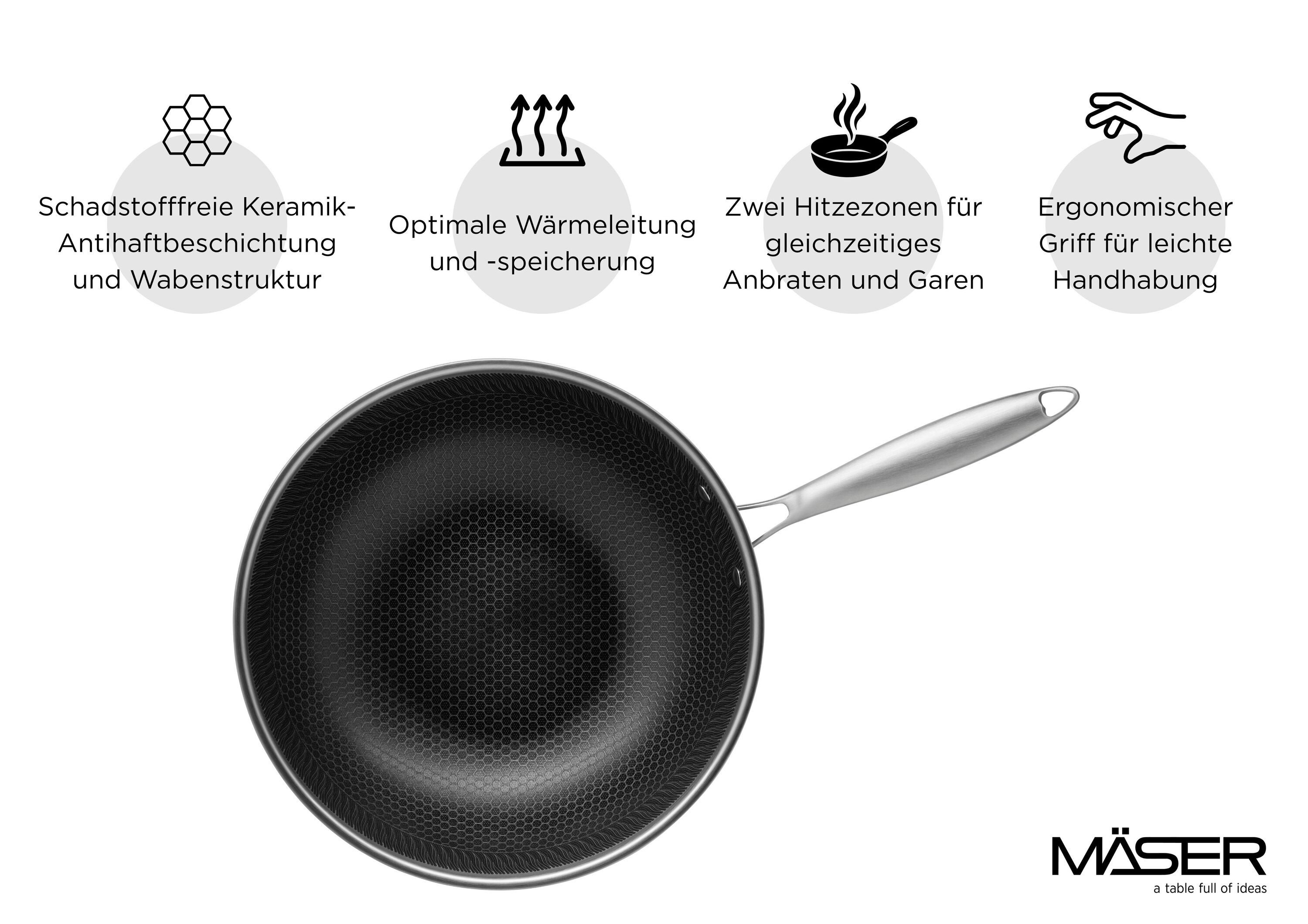 MÄSER Bratpfanne Hestia Keramik, Edelstahl 18/10