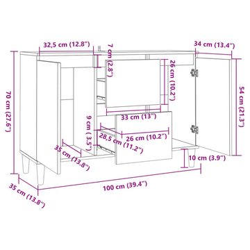 vidaXL Sideboard Sideboard Betongrau 103,5x35x70 cm Holzwerkstoff (1 St)