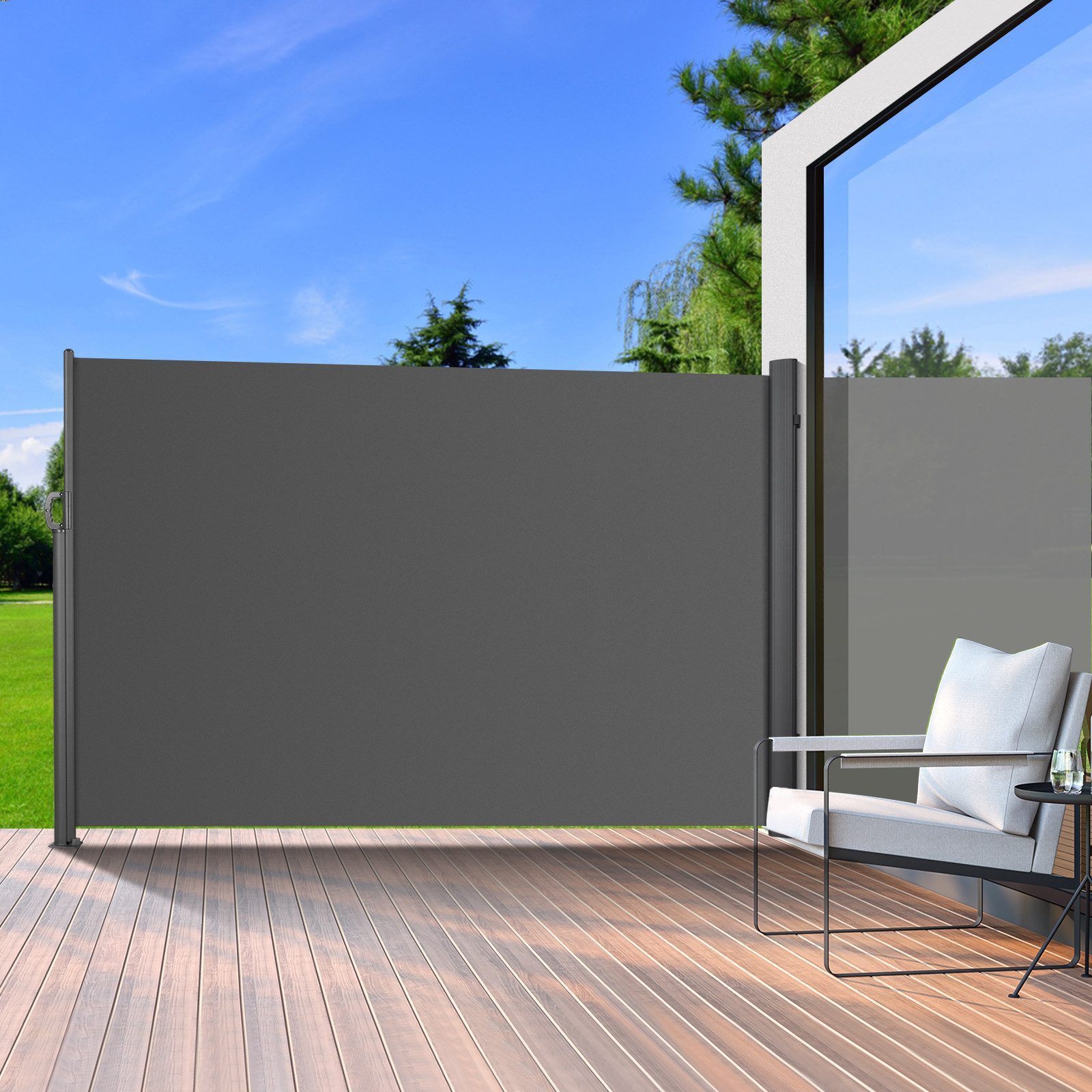 TLGREEN Seitenmarkise ausziehbar,Markise Blickdicht Sichtschutz 350x160cm,S günstig online kaufen
