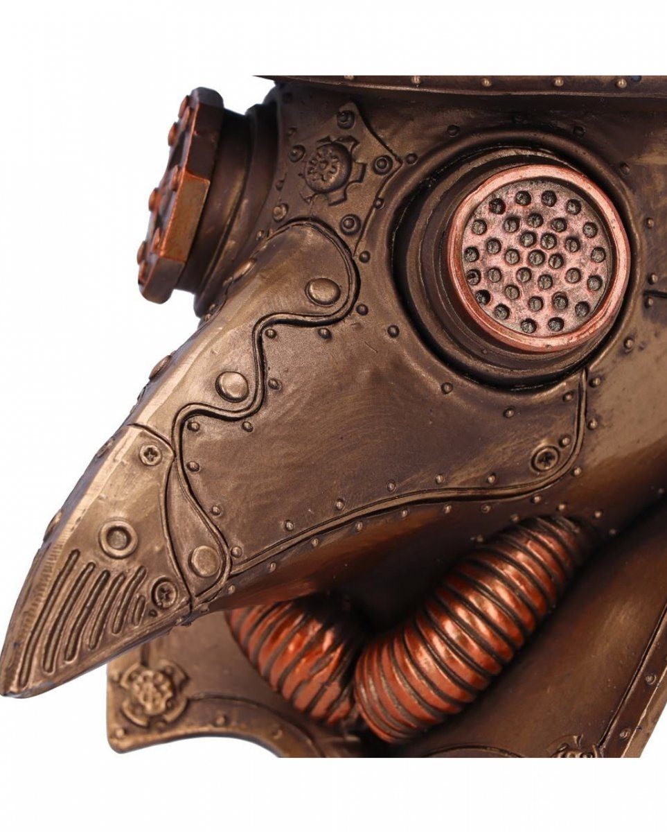 Pestdoktor Steampunk als Horror-Shop Figur Bronzefarbene Dekofigur Büste