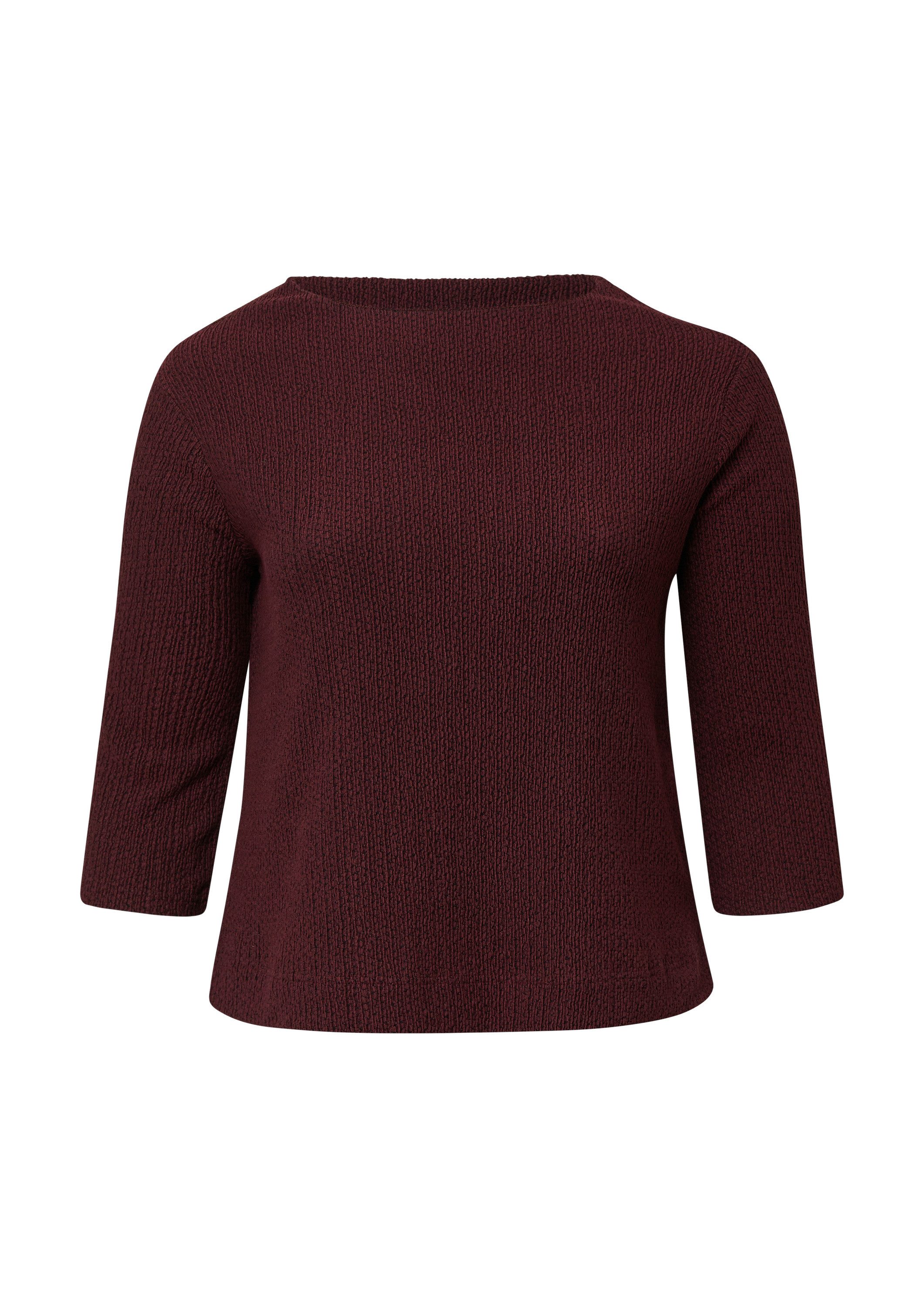 s.Oliver 3/4-Arm-Shirt T-Shirt Verkürztes Struktur Shirt mit 3/4-Arm
