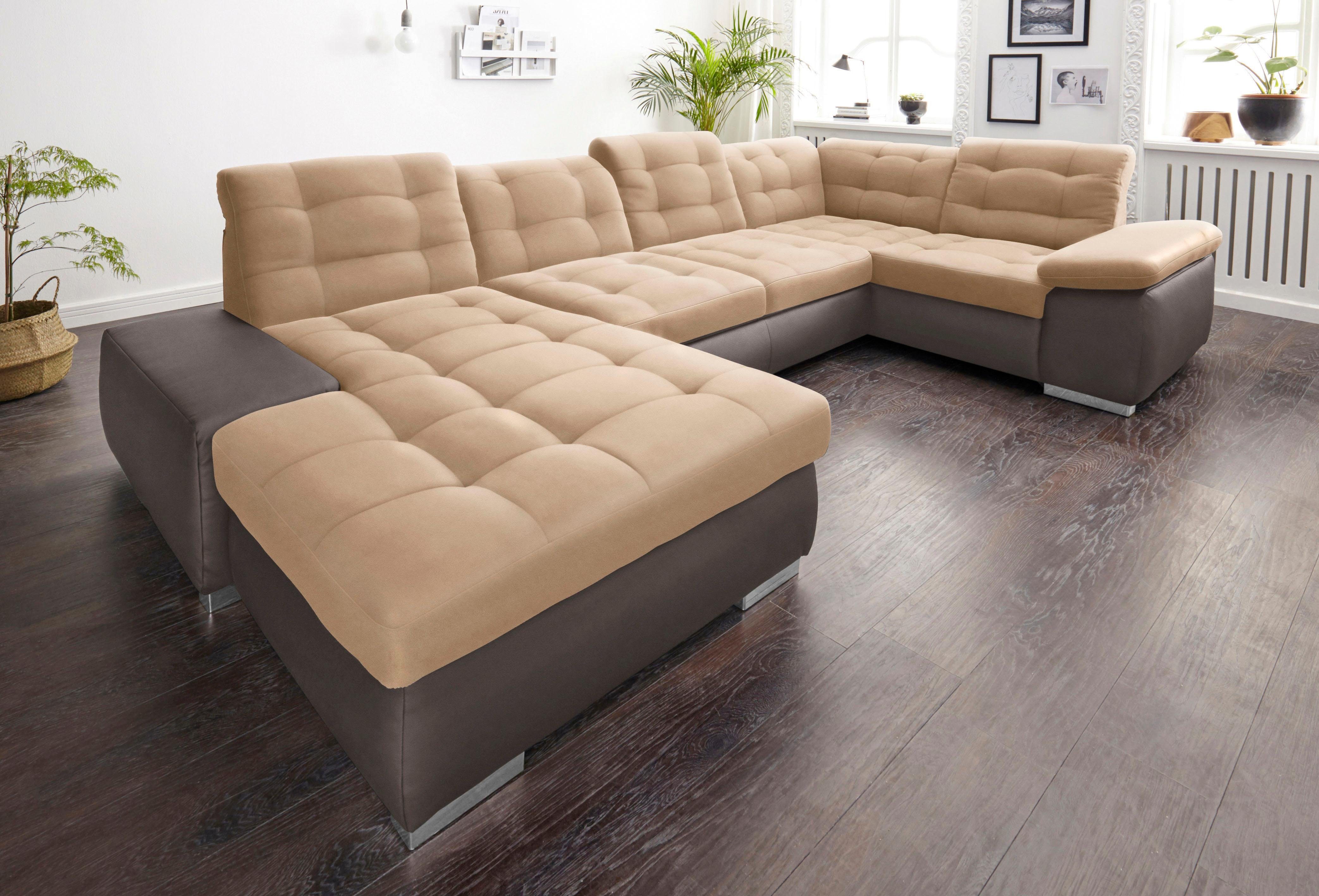 sit&more Wohnlandschaft Ontario U-Form, XXL, wahlweise mit Bettfunktion