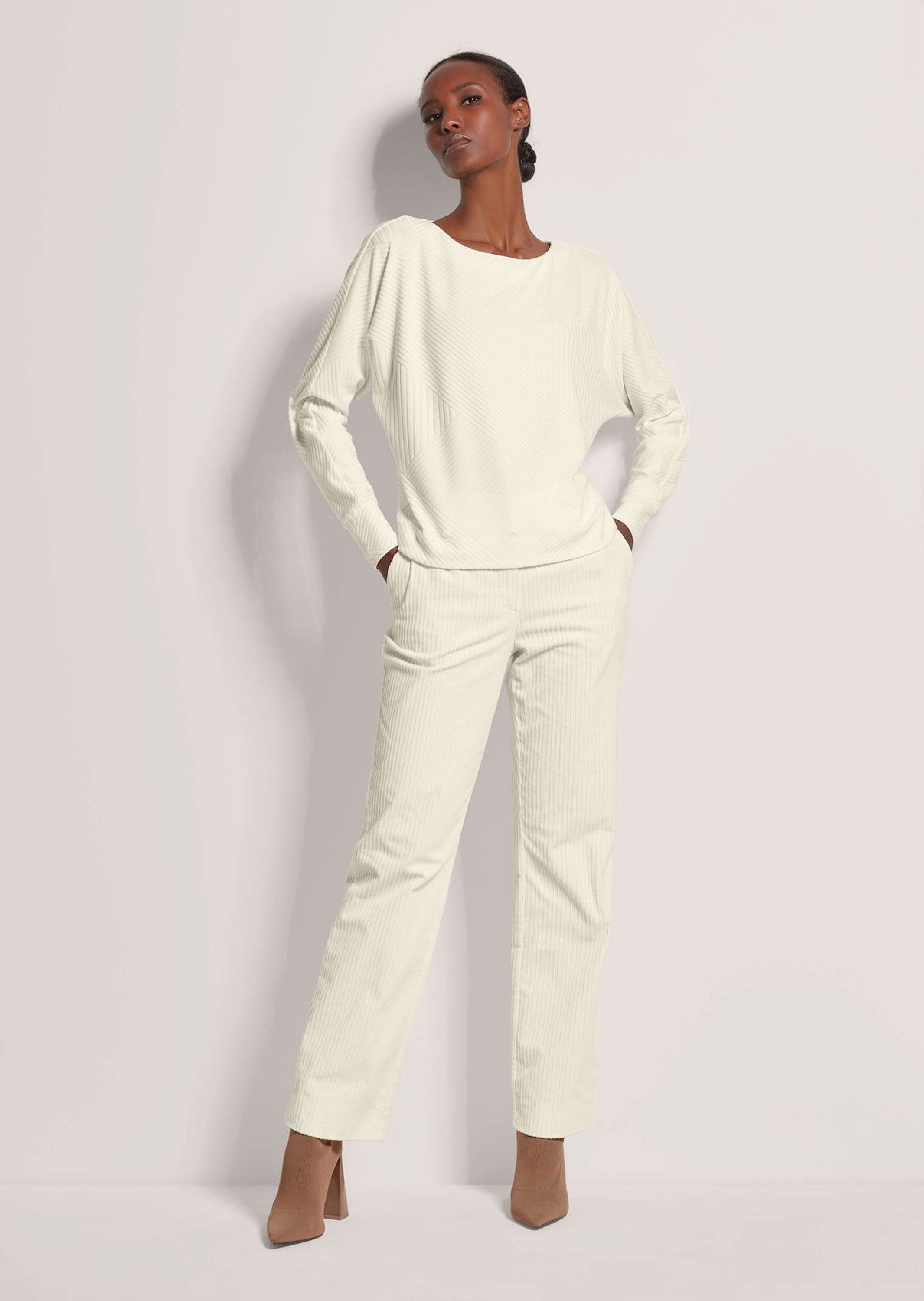 MADELEINE Langarmshirt Shirt mit Fledermausärmeln und Struktur Langarmshirt günstig online kaufen