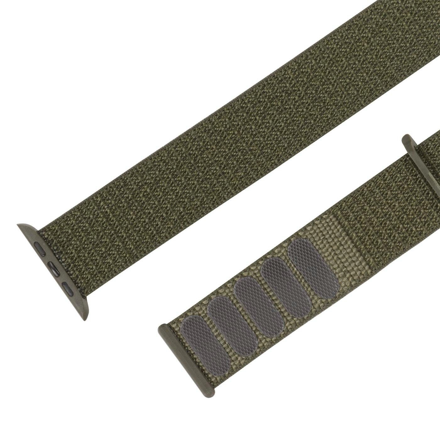 Watch für 41mm Serie mit Gehäuse, Dunkelgrün CoolGadget Klettverschluss Uhren Apple Band Stoff Ersatz mit Nylon Smartwatch-Armband 8