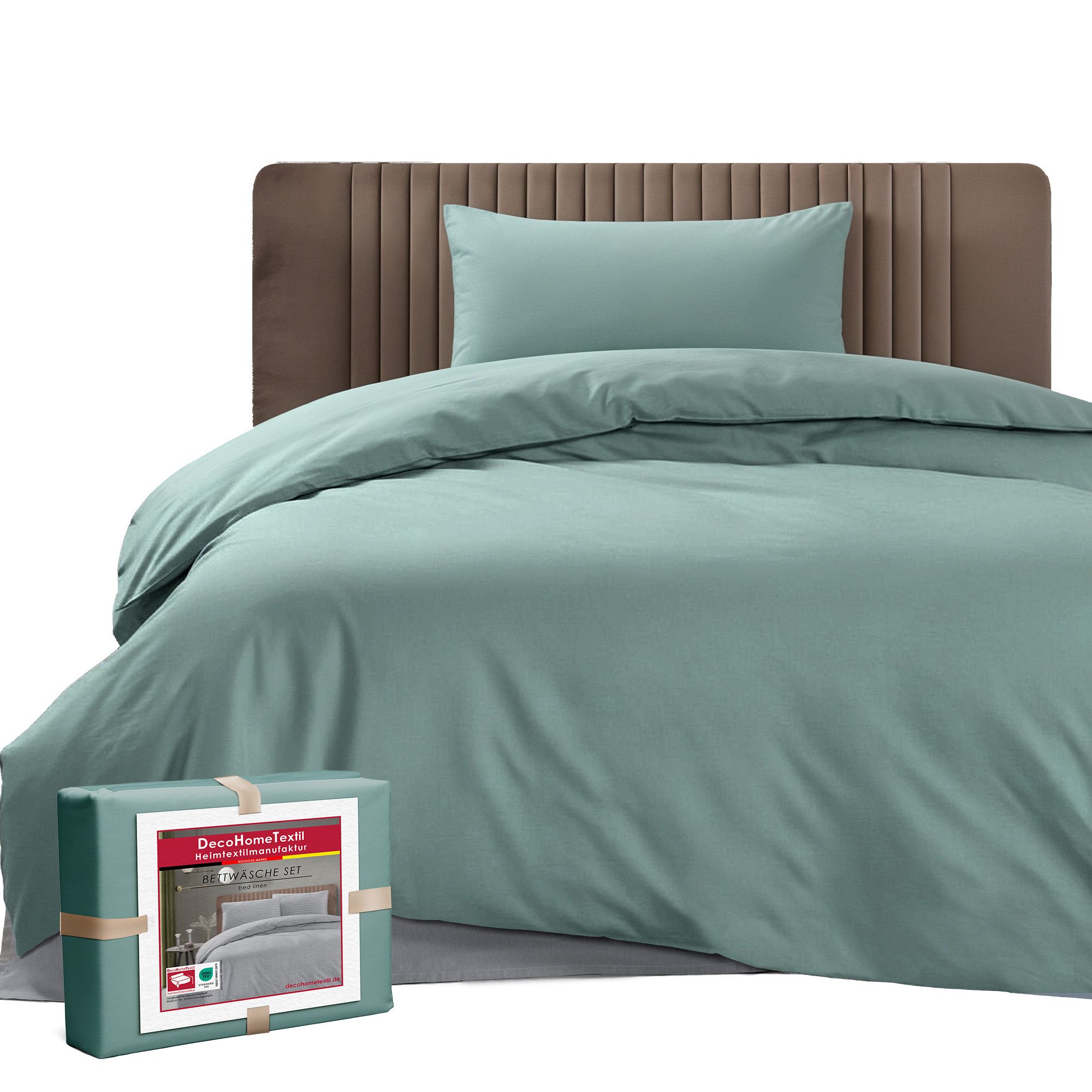 DecoHomeTextil Heimtextilmanufaktur Bettwäsche Set Bettgarnitur mit Reißverschluss Polycotton Uni