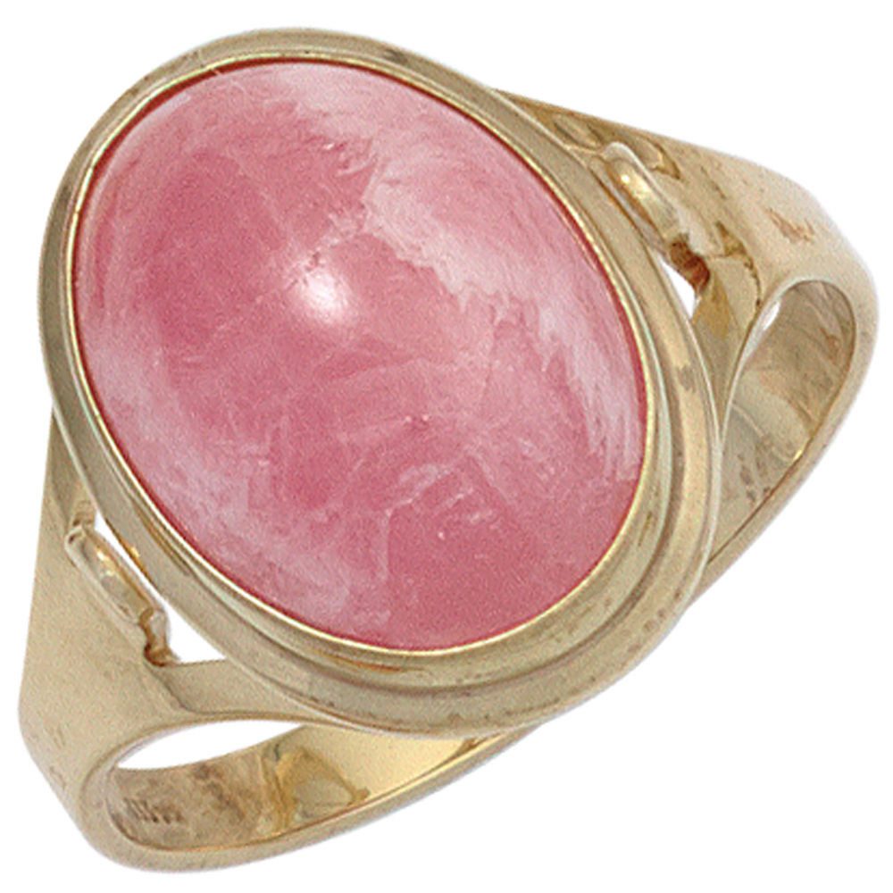 Schmuck Krone Goldring Ring mit Rhodochrosit, 585 Gelbgold, Gold 585 günstig online kaufen