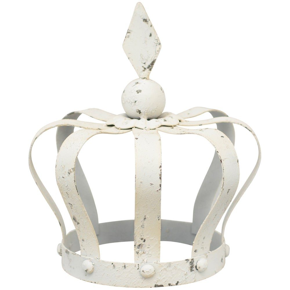 matches21 HOME & HOBBY Gartenfigur Dekokrone Metall Gartendeko weiß Vintage günstig online kaufen