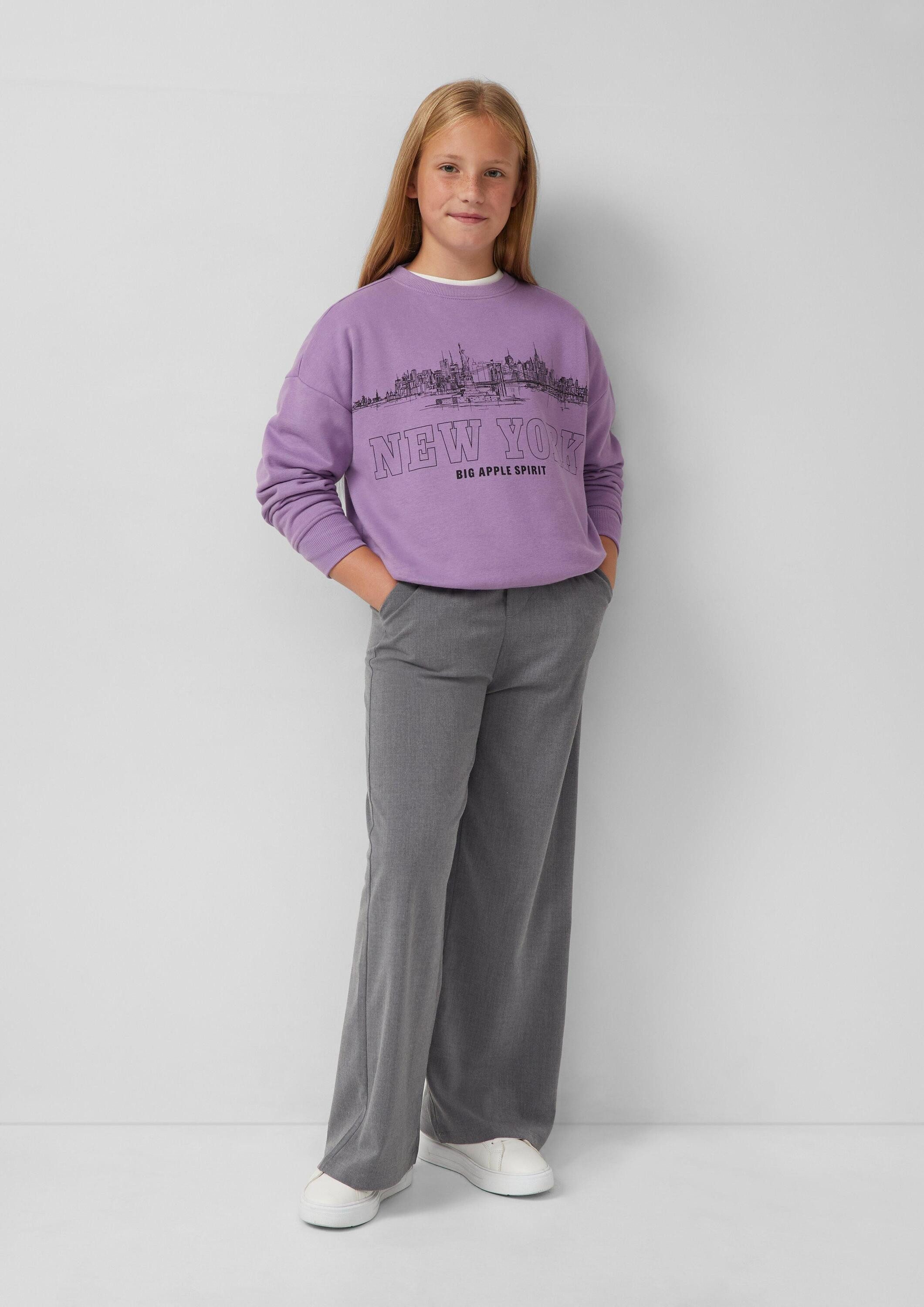 s.Oliver Sweatshirt Sweatshirt Oversize Sweatshirt mit großem Frontprint und kuscheliger Innenseite