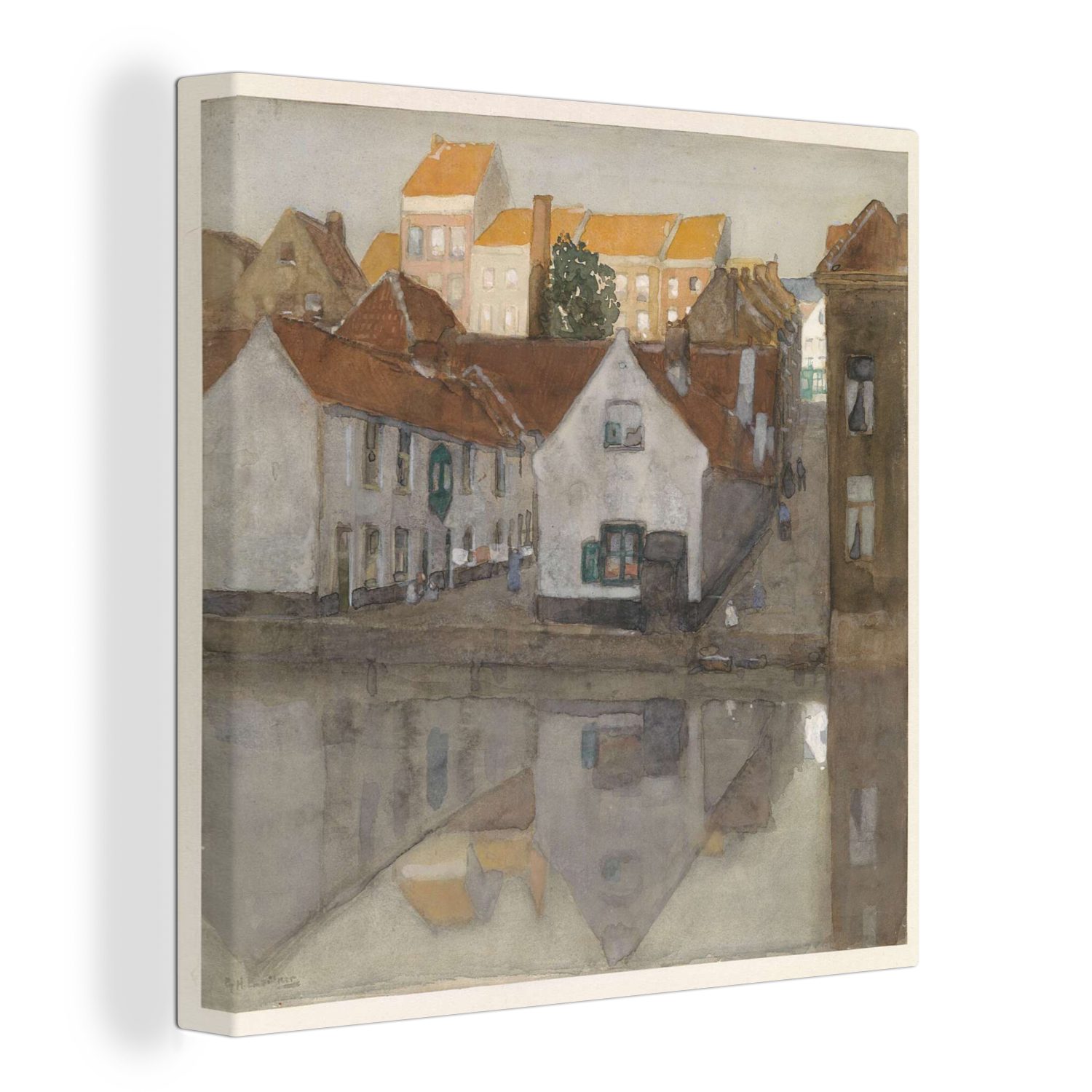 OneMillionCanvasses® Leinwandbild Slum in Gent - Gemälde von George Hendrik Breitner, (1 St), Leinwand Bilder für Wohnzimmer Schlafzimmer