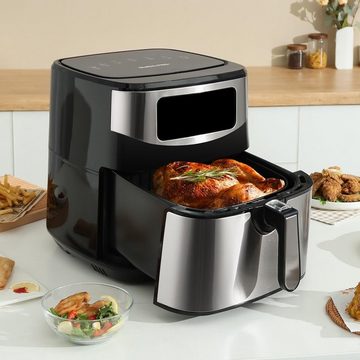 SWISS PRO+ Heißluftfritteuse XXL Temperatuur: 50-200℃ - Friteuse ohne Öl mit Timer, 1800,00 W, Anwendungen großzügigem 10-Liter-Fassungsvermögen.Leicht zu reinigen