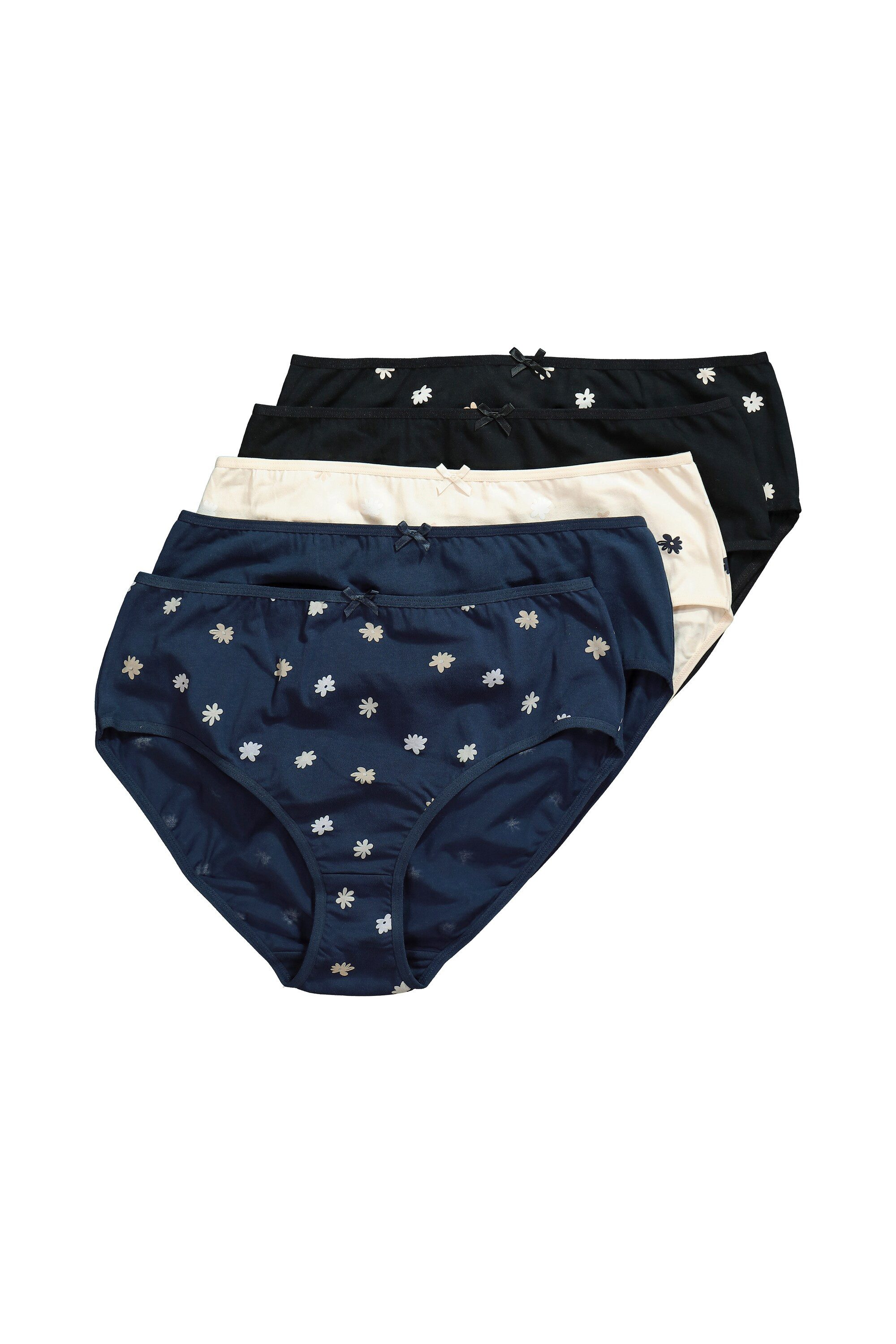 Midislip Midislips 5er-Pack Blumen / einfarbig