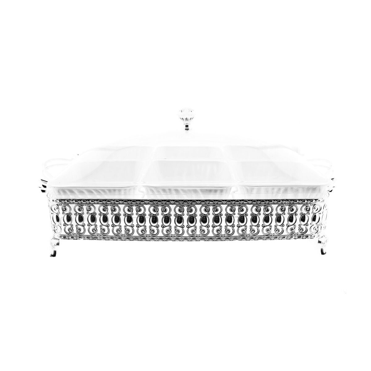 ZELLERFELD Servierschale Set Servierschüssel mit 6 Dipschalen mit Griff und Deckel, (6-tlg)