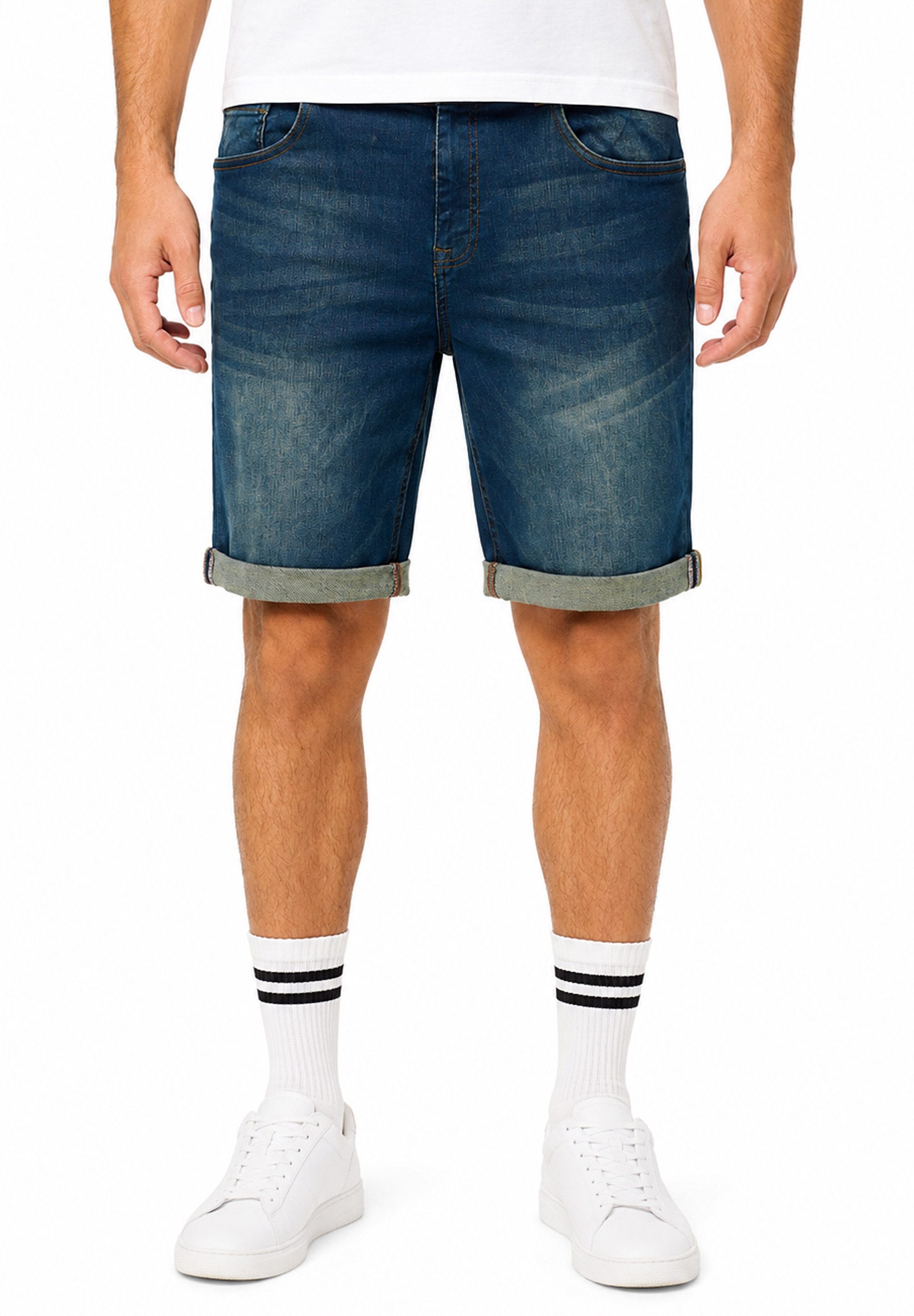 SOULSTAR Jeansshorts mit Stretch & Regular-Fit als Kurze Hose für Herren Sommer-Shorts Bermuda für Männer mit Elasthan