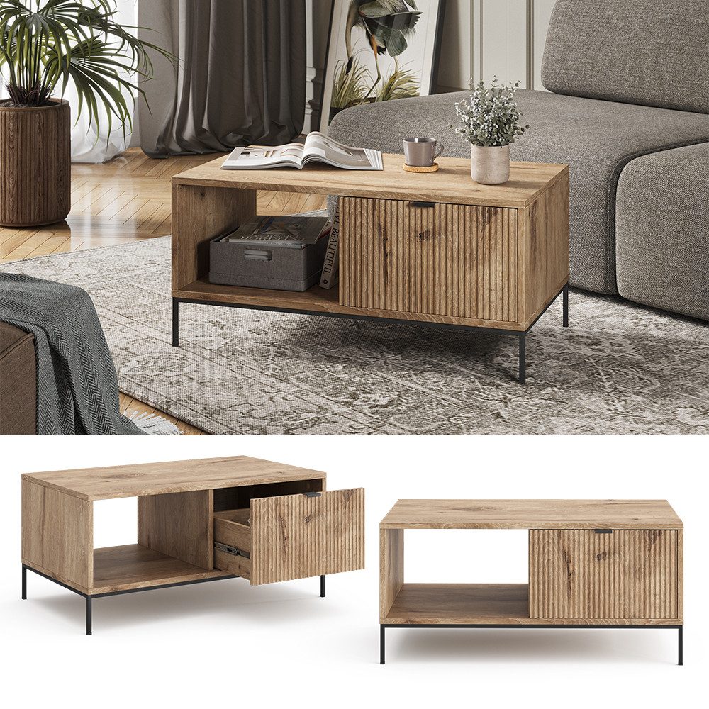 Vicco Couchtisch Eliza, Viking Oak, 90 günstig online kaufen