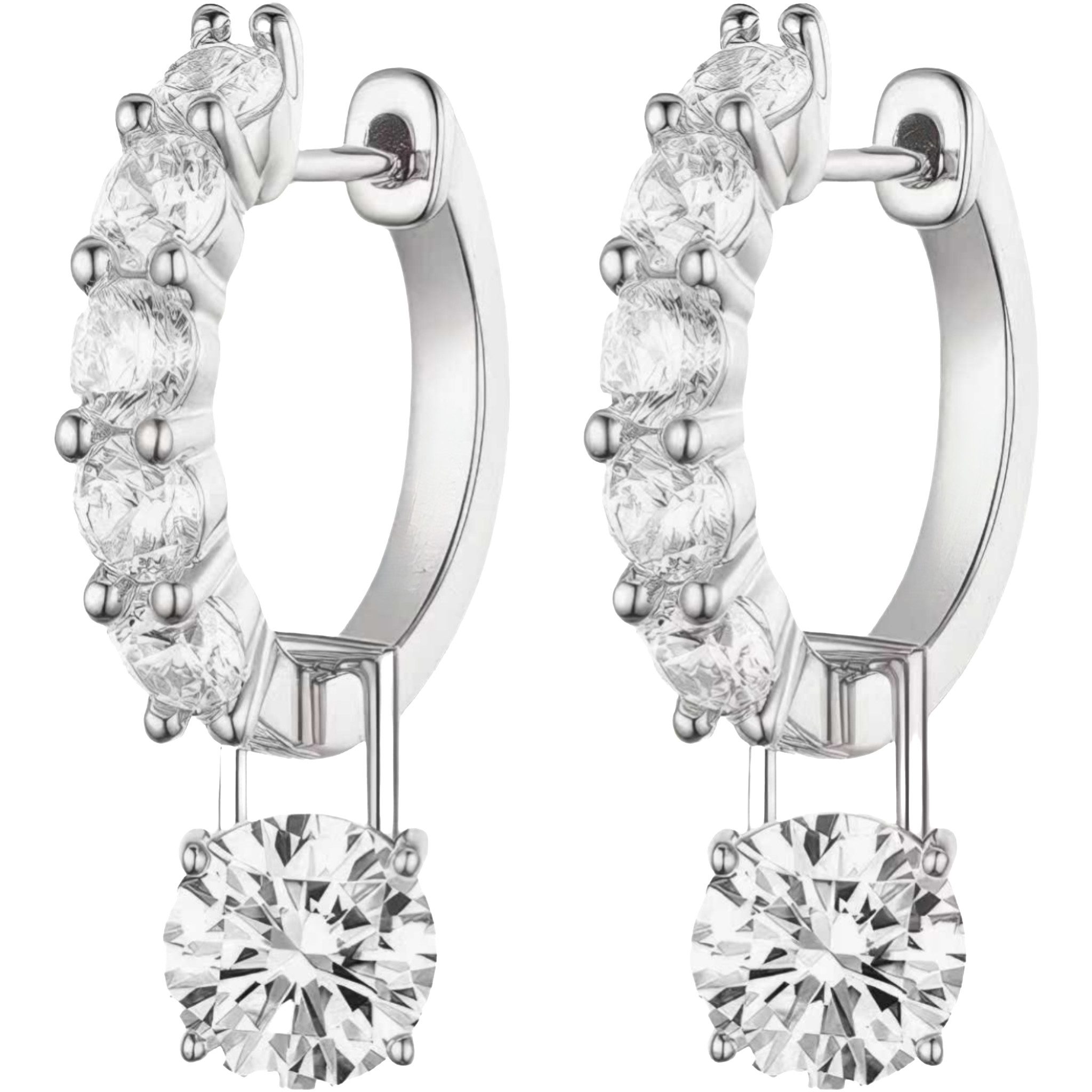 Jumpeak Paar Ohrhänger Diamantohrringe,ohrringe gold hängend,ohrringe herren,ohrringe damen, 0.5ct D vs1 liebes geschenk für sie,schulabschluss geschenk