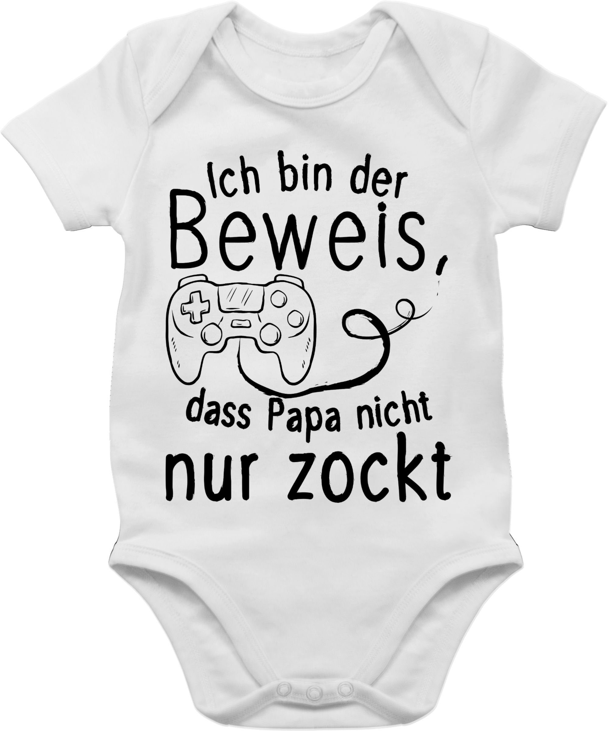 Shirtracer Shirtbody Ich bin der Beweis dass Papa nicht nur zockt Geschenk Vatertag Baby