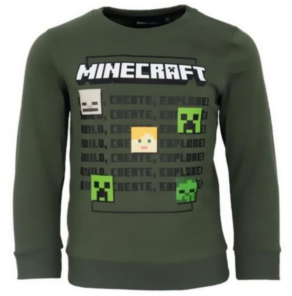 Minecraft Sweatshirt MINECRAFT Kinder Sweatshirt Pulli Пуловери Dunkelgrün 6-12 Jahre Minecraft Kinderpullover Jungen + Mädchen