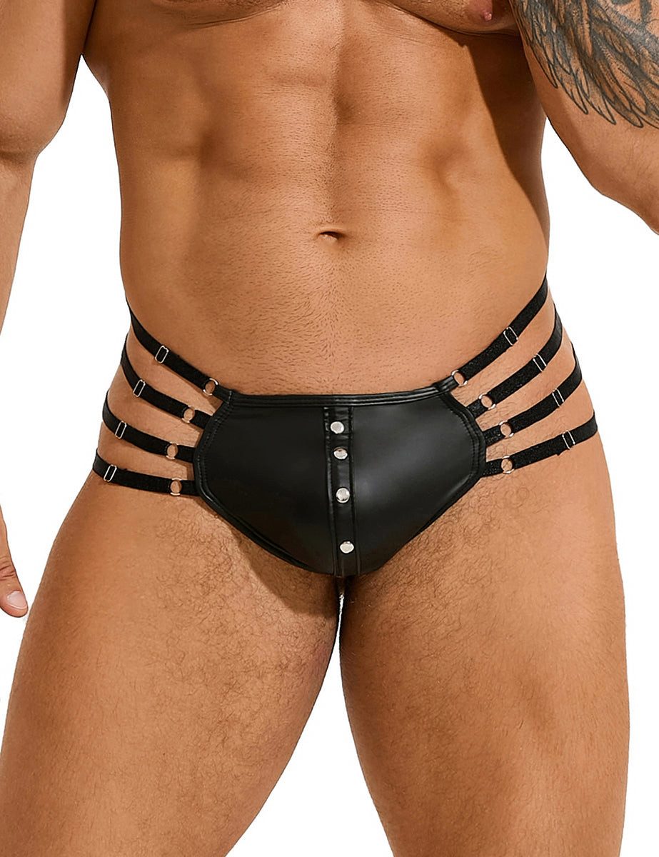 Lau-Fashion String Herren Wetlook Tanga Schwarz günstig online kaufen