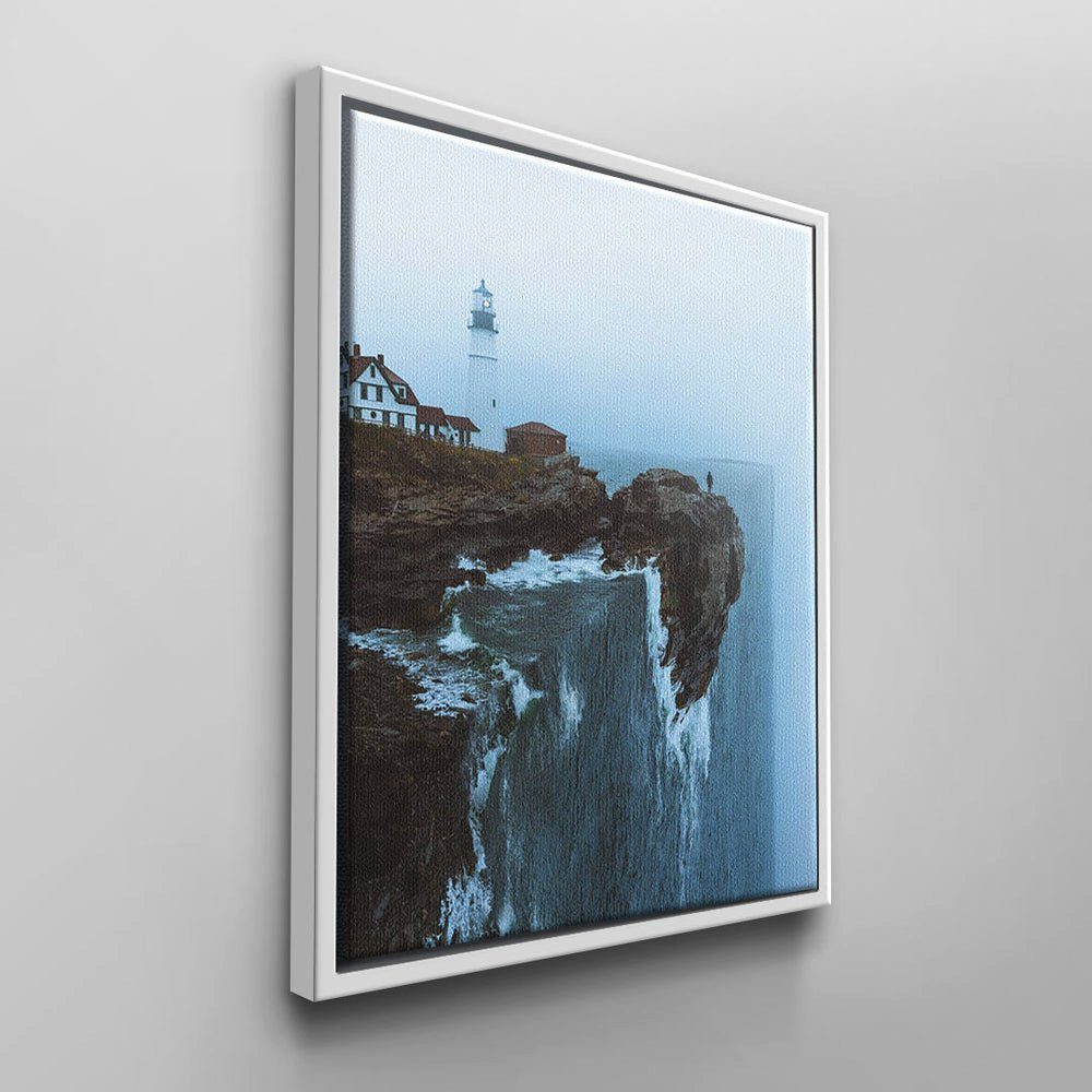 DOTCOMCANVAS® Leinwandbild, Moderne DOTCOM weißer CANVAS Wandbilder Rahmen von