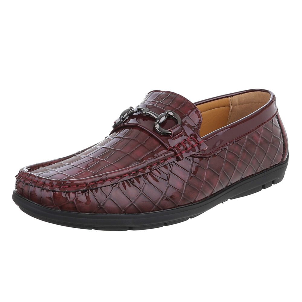 Coolwalk Eleganter Mokassin mit Kroko-Prägung für Herren Слипперы (90112440) Flach Слипперы in Weinrot