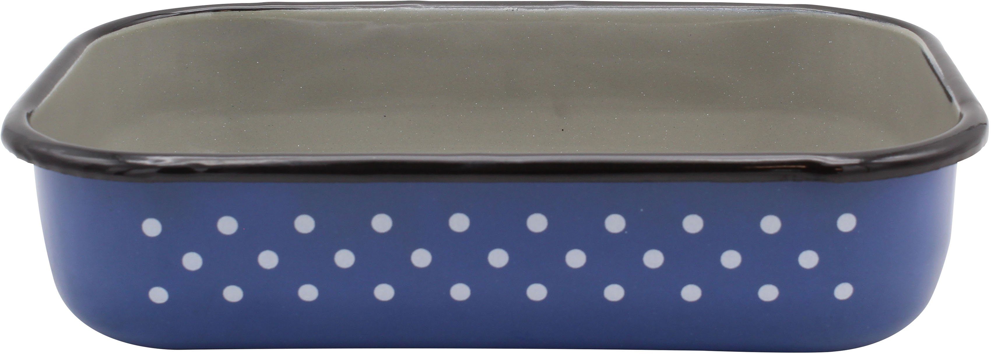 Stahlblech Italia, Topf-Set Vierkantpfanne, incl. Krüger Induktion emailliertes (Set, 7-tlg), blau