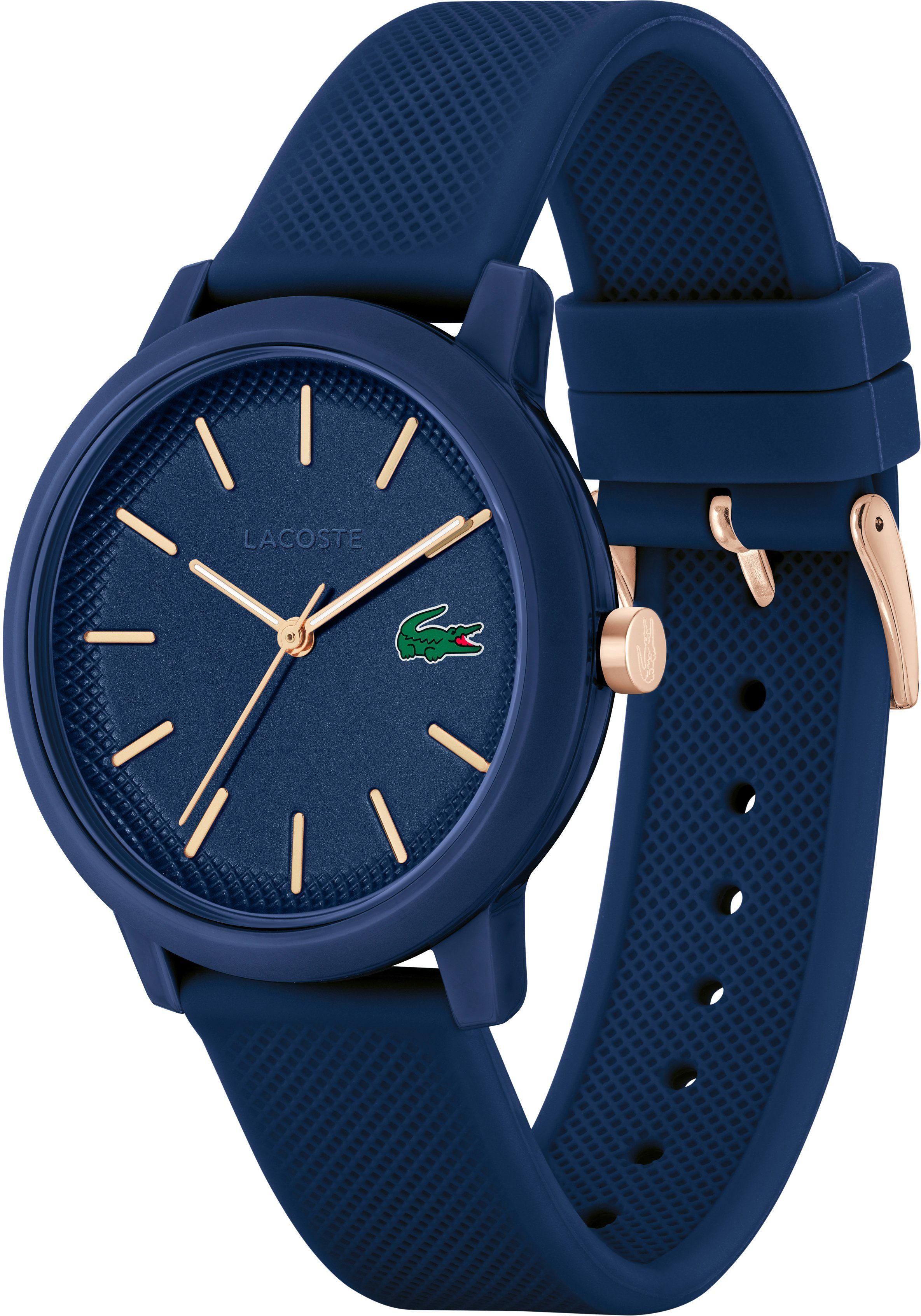 Lacoste Quarzuhr LACOSTE.12.12 2011234, Armbanduhr, Herrenuhr, Mineralglas, Silikonarmband