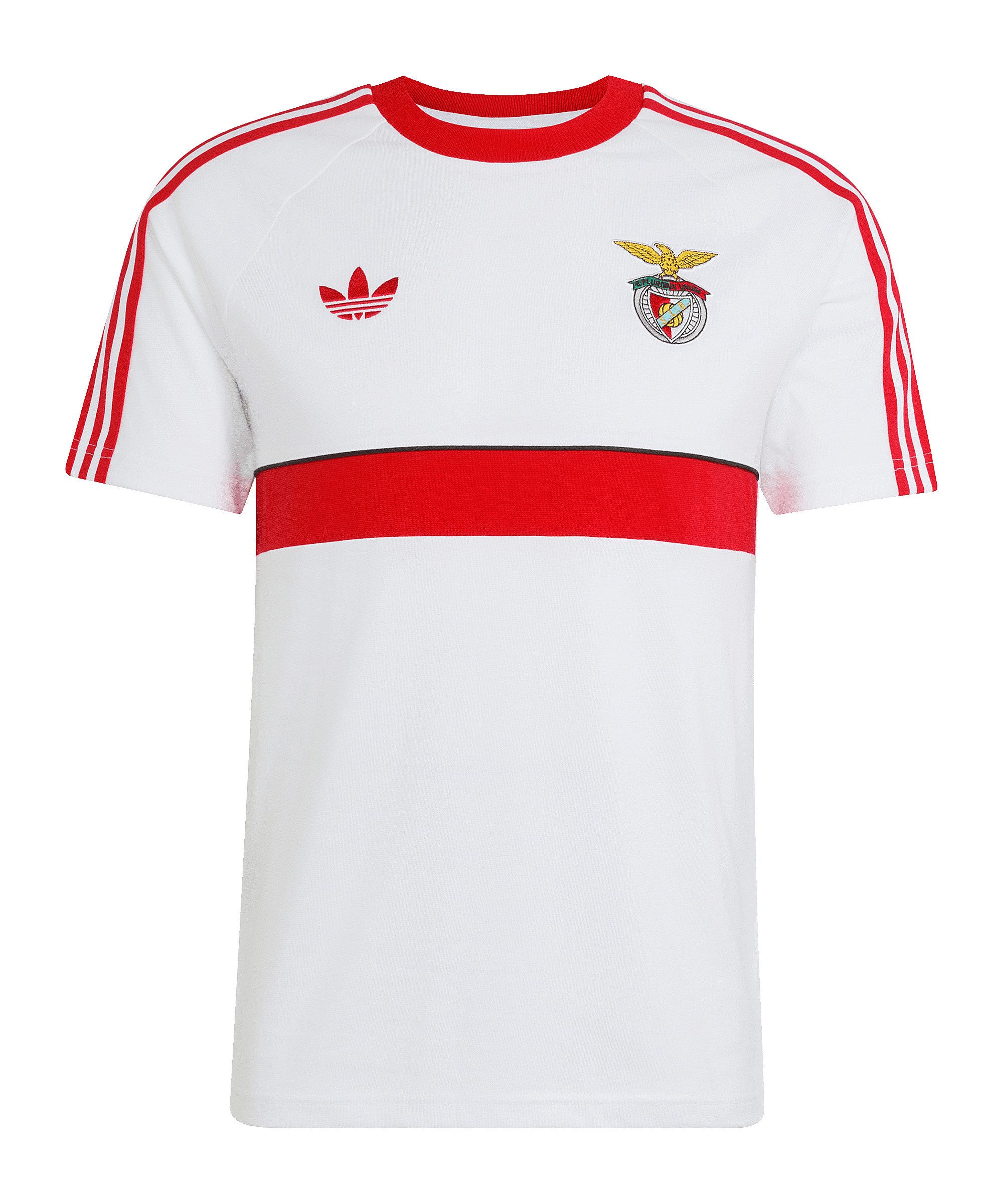 adidas Originals T-Shirt adidas Originals Benfica Lissabon T-Shirt Weiß Baumwolle