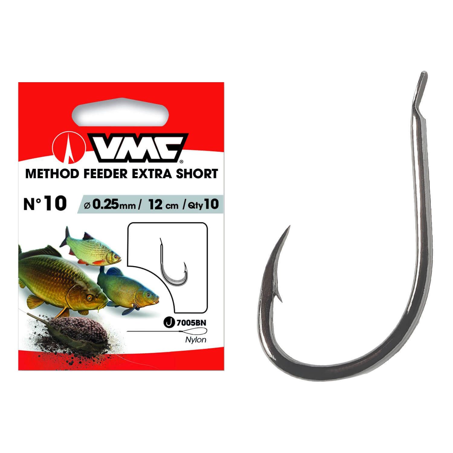 Karpfenhaken VMC Method Feeder Haken 7005 Extra Stark und Kurz Vorfachhaken 12cm