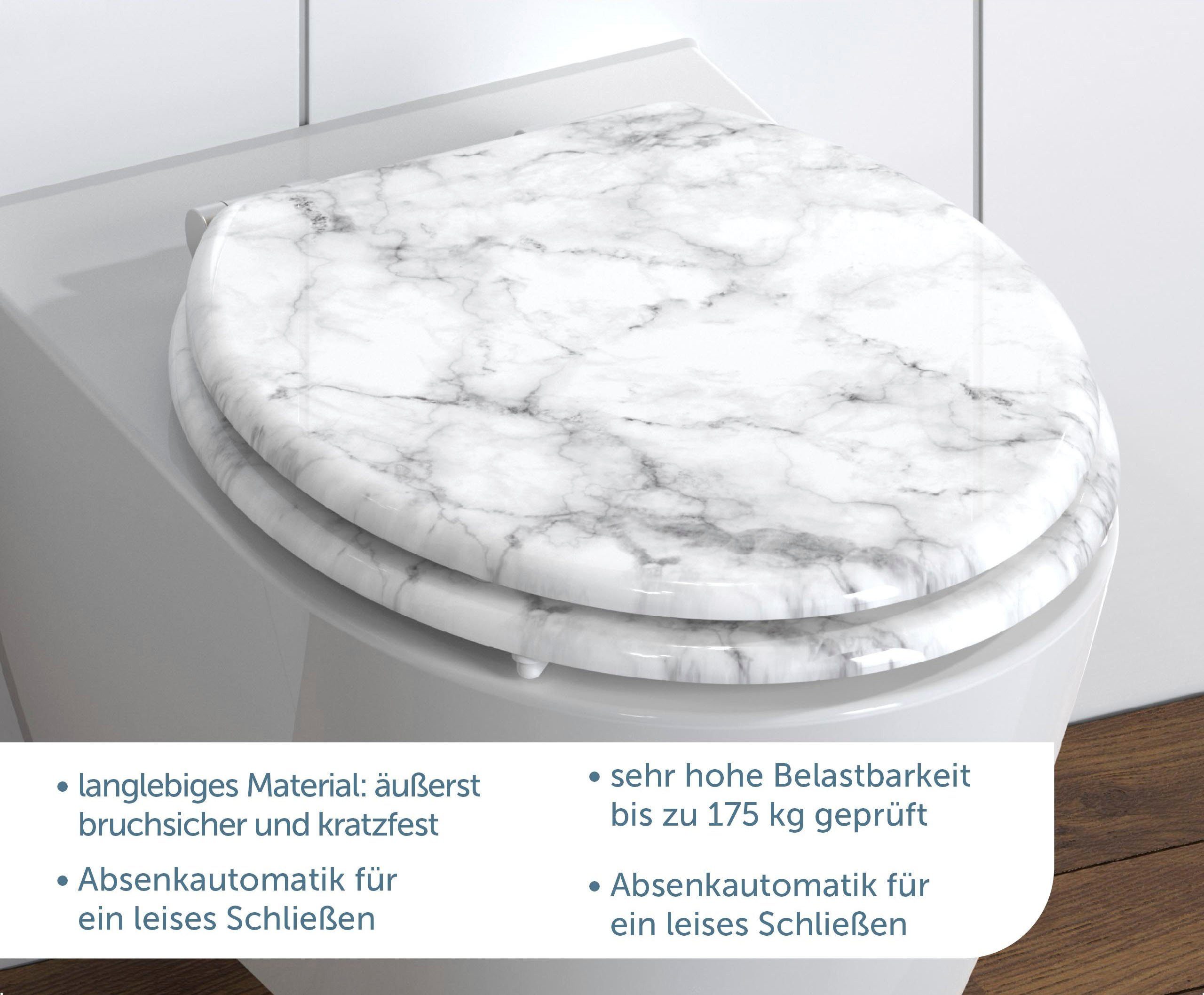 Schütte WC-Sitz Marmor, Absenkautomatik, Holzkern, Motivdruck, günstig online kaufen