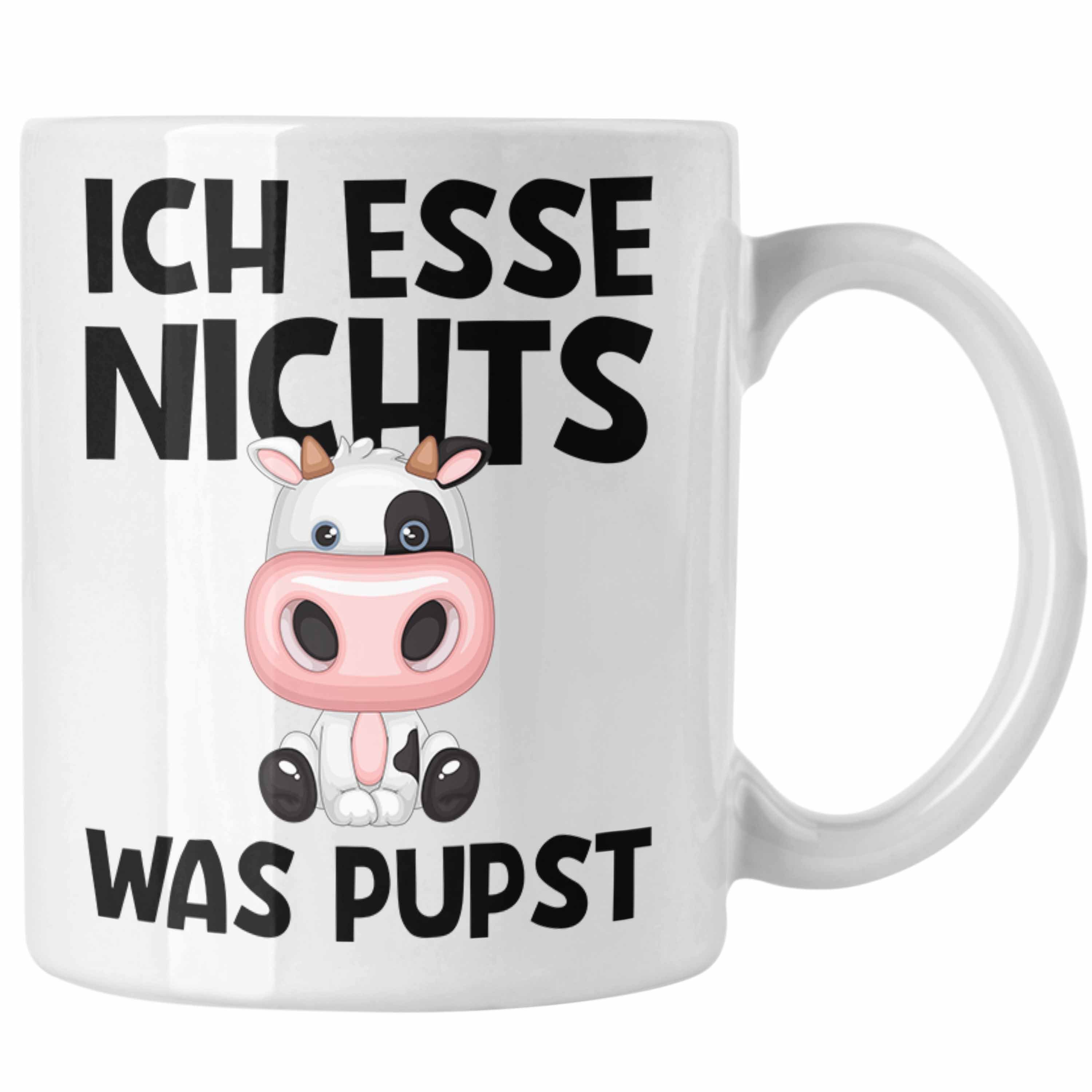 Trendation Tasse Veganer Tasse Geschenk Ich Esse Nichts Was Pupst Vegetarier Vegan Gesc Weiss