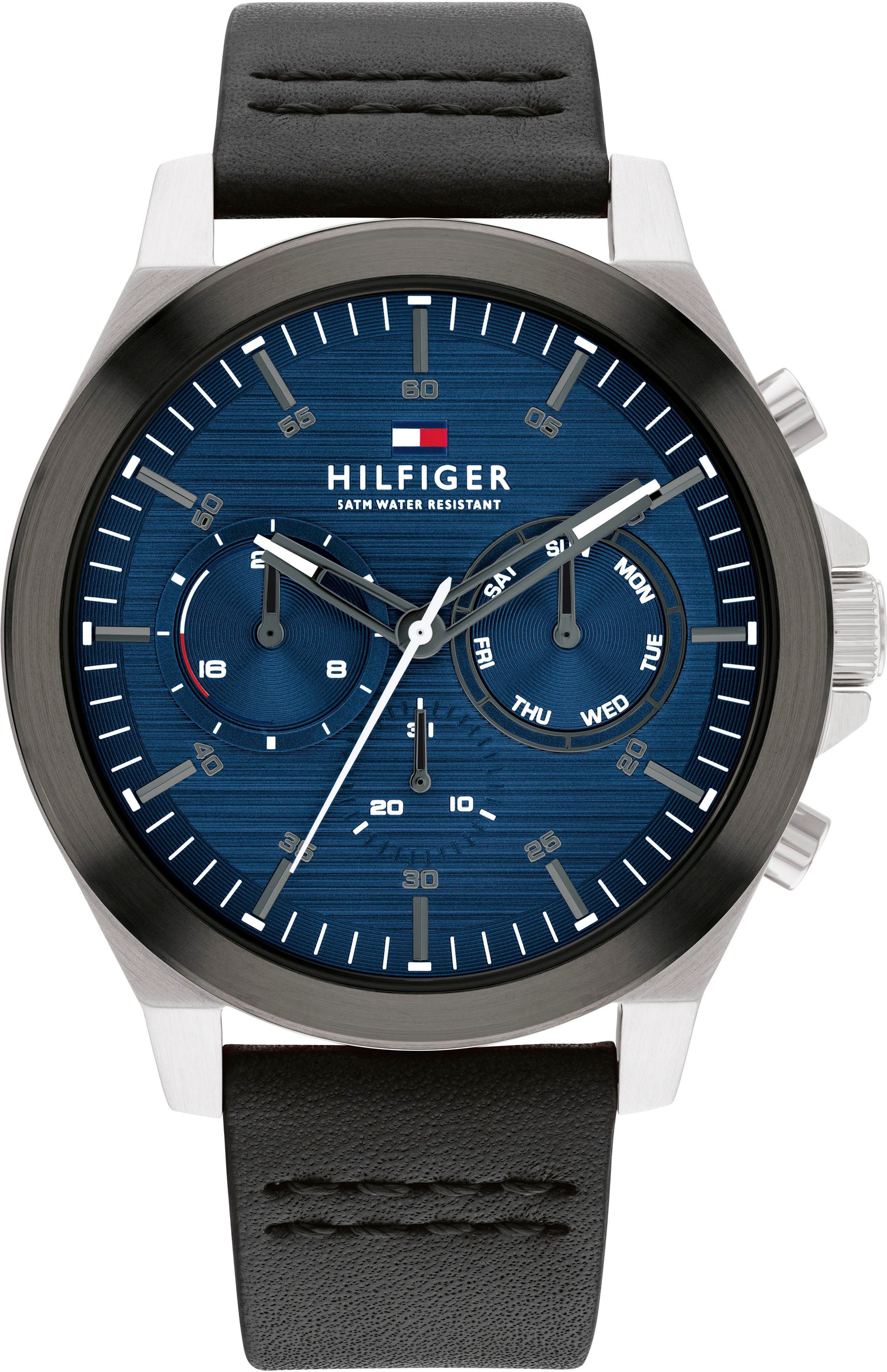 Tommy Hilfiger Multifunktionsuhr CONTEMPORARY, 1710523, Quarzuhr, Armbanduhr, Herrenuhr, Datum, 12/24-Std.-Anzeige, analog