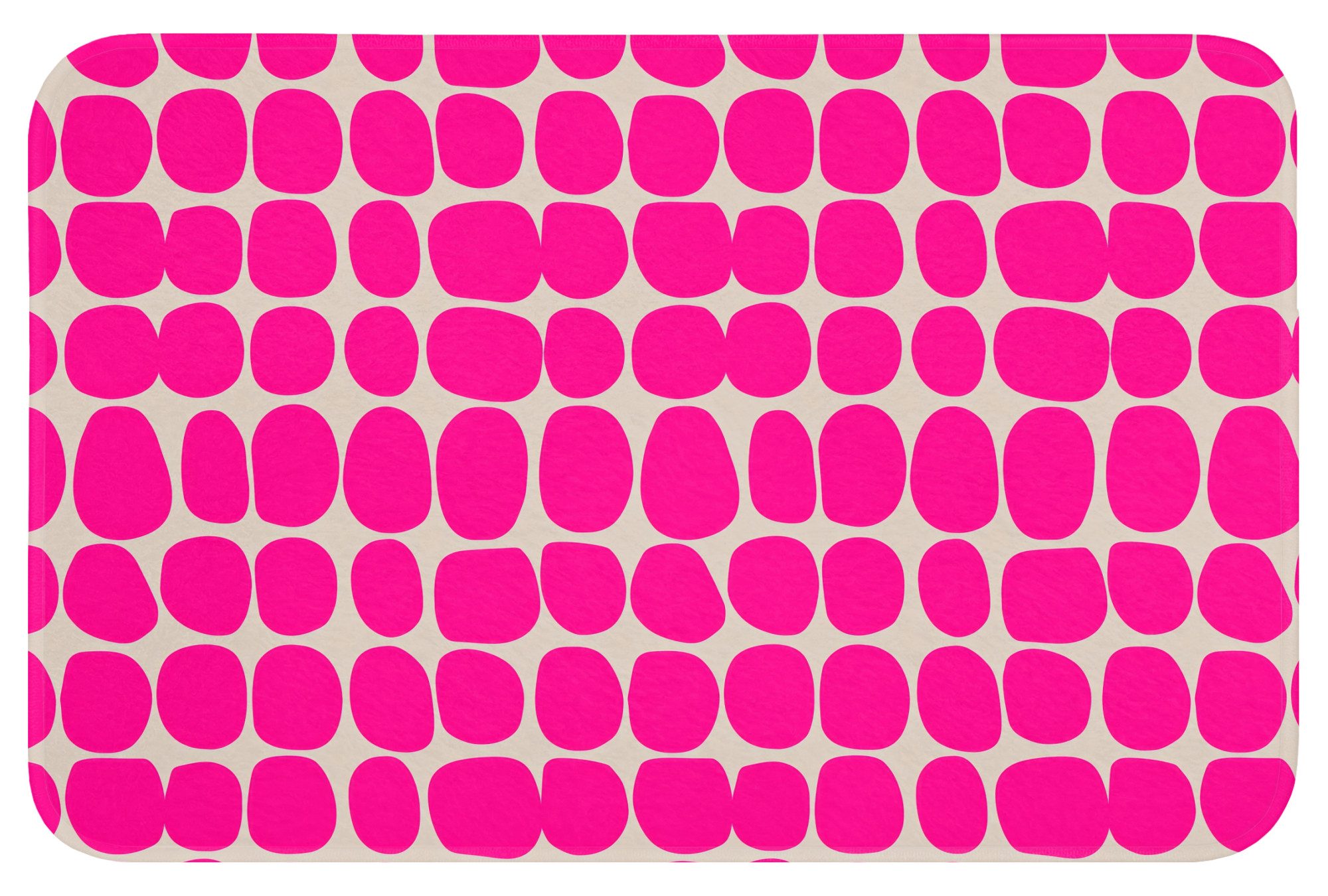 OnlyWow Badematte Polka dots - Muster - Rosa, Höhe 10 mm, Polyester, Rechteckig, Badezimmerteppich, Badteppich, Rutschfest, Badvorleger, Waschbar