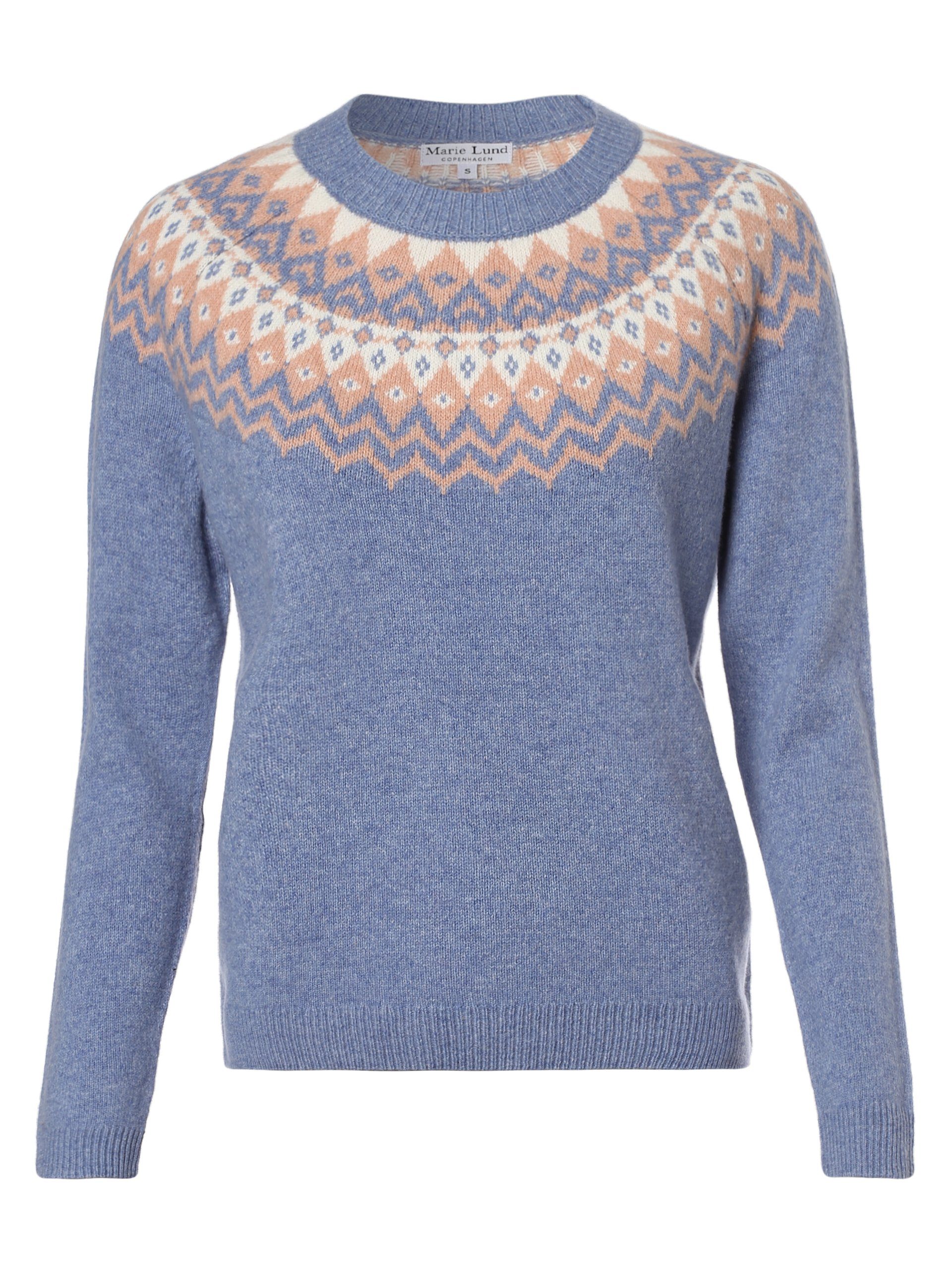 Oui Damen Pullover Norweger Muster - Lässiger Strickpulli Mit Viskose