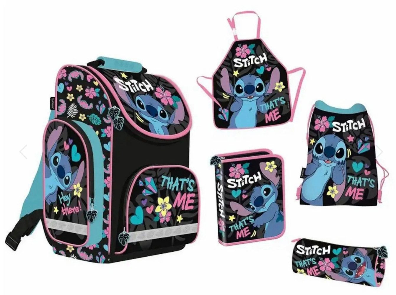 St. Majewski Schulranzen Schulranzen-Set Disney Lilo & Stitch – 5-teilig