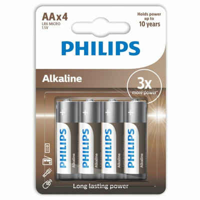 Philips ALKALINE BATTERIES AA LR6 PACK 4 Batterie