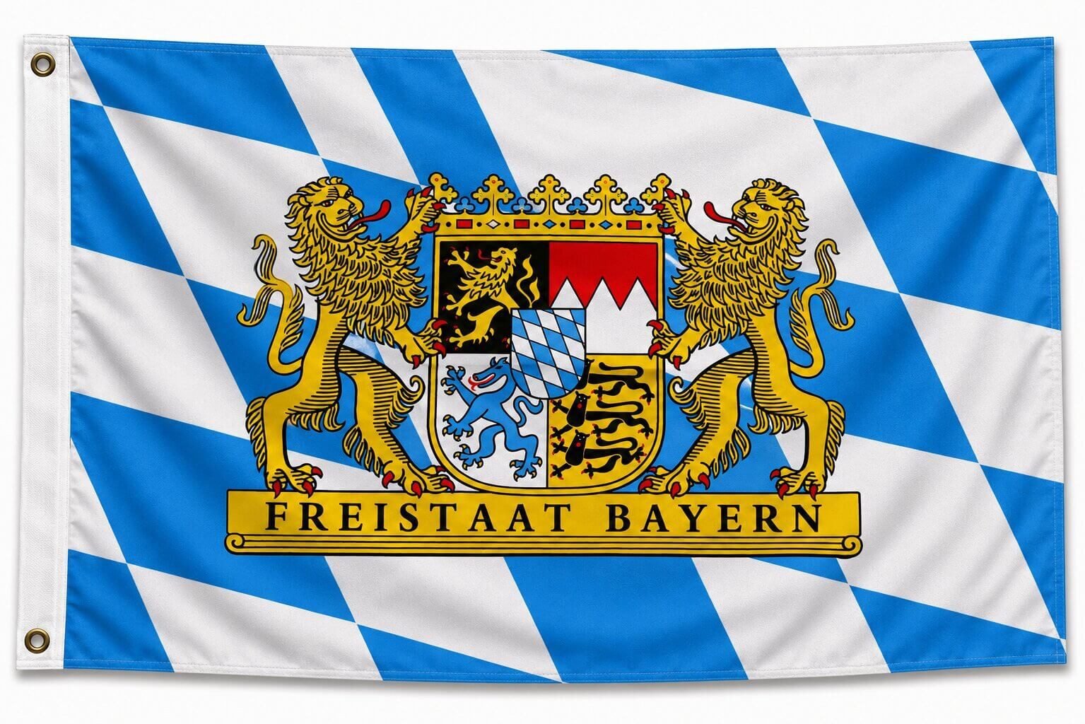 trends4cents Flagge Flagge Bayern Löwe mit Spruch Freistaat 90 x 150 cm Fahne mit 2 Ösen (1-St), Langlebig und farbecht