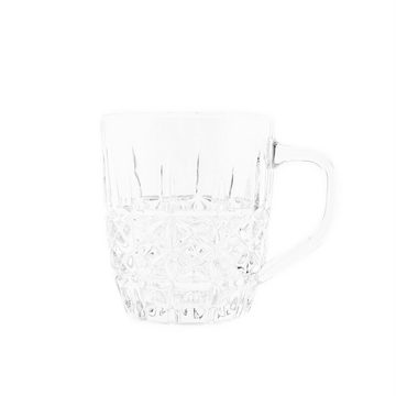 Almina Teeglas 6er-Gläser Set mit Henkel Teeglas Kaffeeglas Transparent mit Design