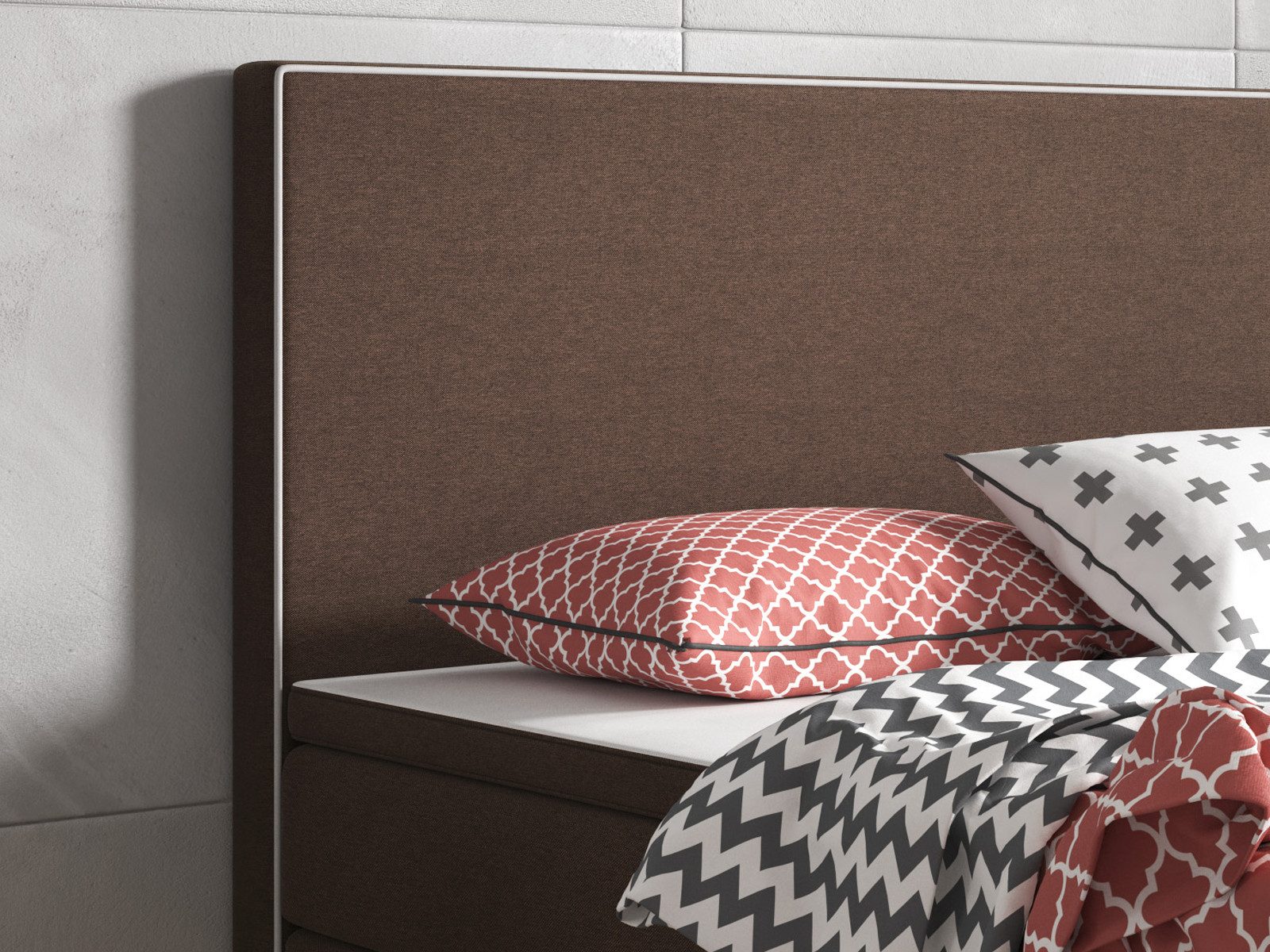 inter Boxspringbett King S Webstoff mit 7 Zonen Taschenfederkernmatratzen und Topper (Bett 180 x 200 cm, mit 7 Zonen Taschenfederkernmatratzen und Topper), Taschenfederkern-Komfort, gepolstertes Kopfteil, inklusive Matratzen