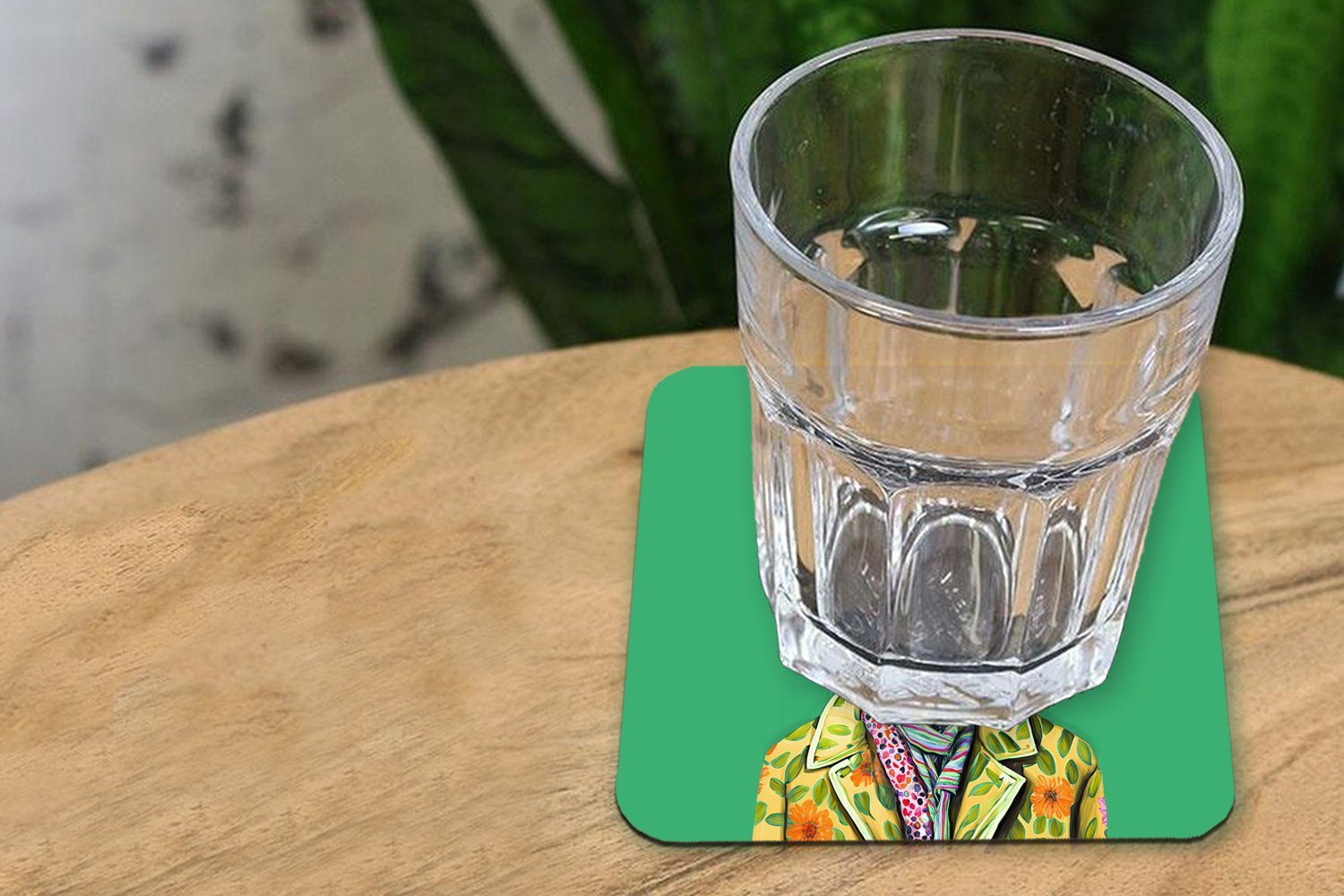 MuchoWow Glasuntersetzer Tasse Gläser, Brille 6-tlg., Untersetzer, - für Zubehör Glasuntersetzer, - Hippie Tiere, Tischuntersetzer, - Zebra Korkuntersetzer