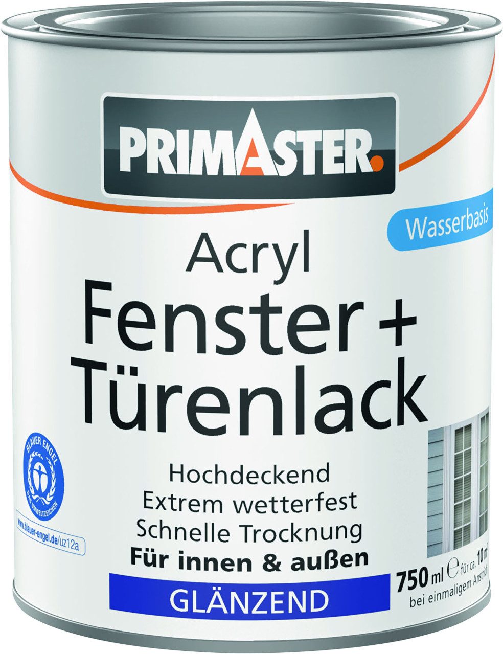 Primaster Acryl-Buntlack Primaster Acryl Fenster + Türenlack weiß glänzend